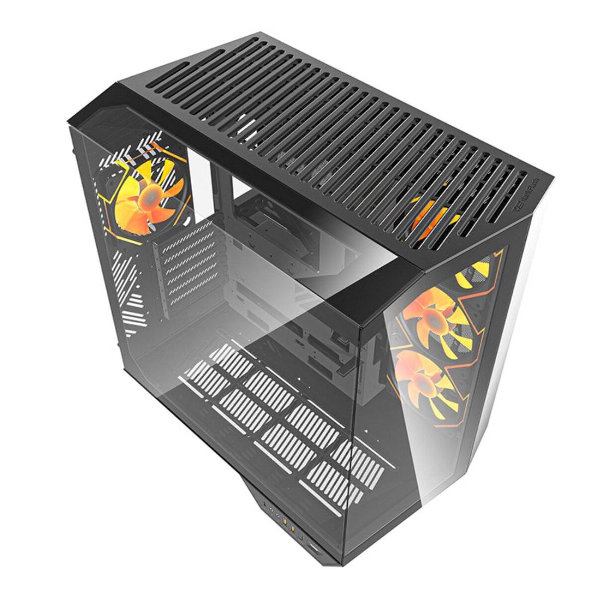Darkflash DY470 Computergehäuse (schwarz) + 4 Lüfter + GPU-Halterung