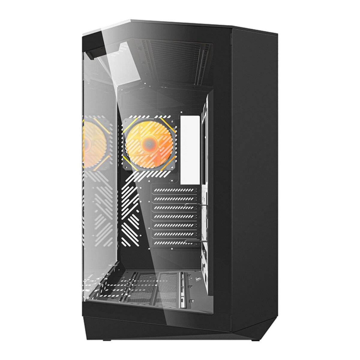 Darkflash DY470 Computergehäuse (schwarz) + 4 Lüfter + GPU-Halterung
