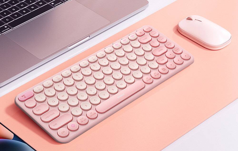 Baseus K01A Drahtlose Tri-Mode Tastatur Baby Pink