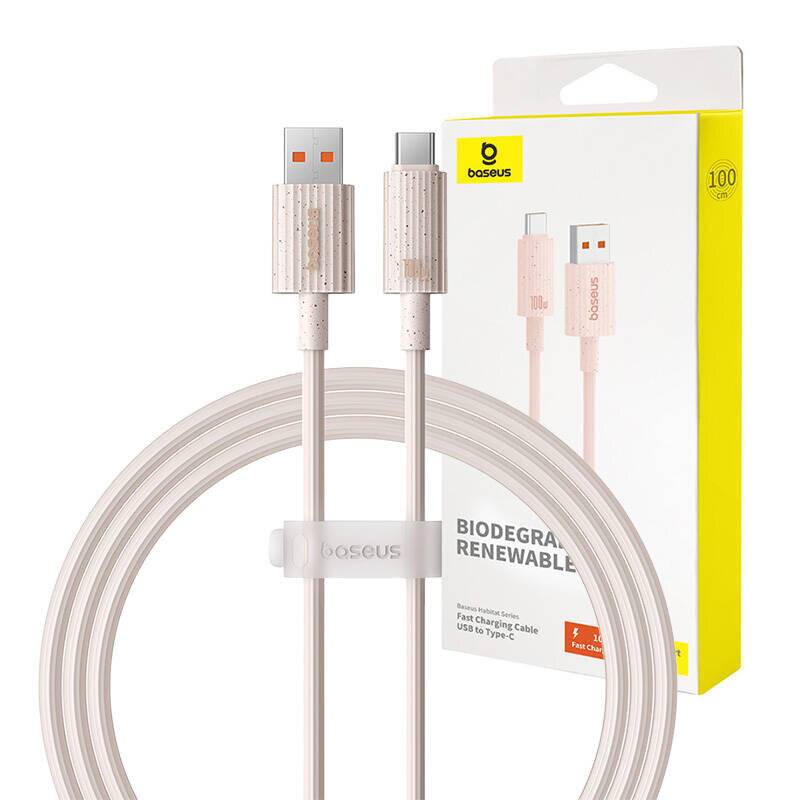 Schnellladekabel Baseus USB zu USB-C Habitat Series 1m 100W (rosa)