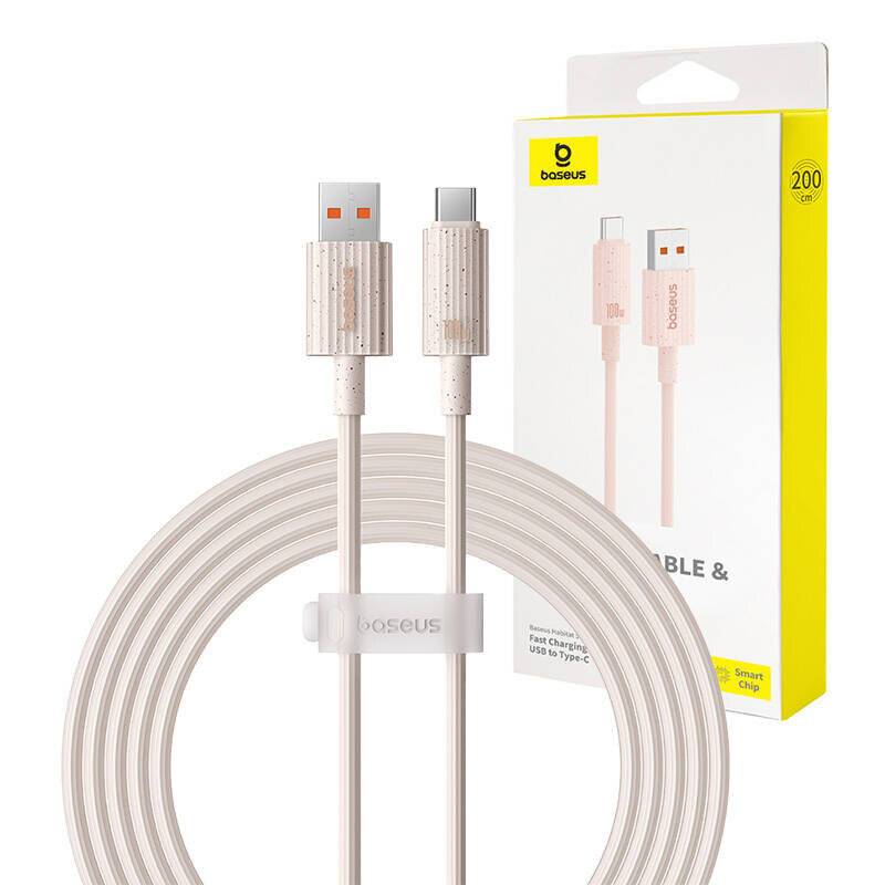 Schnellladekabel Baseus USB zu USB-C Habitat Series 2m 100W (rosa)
