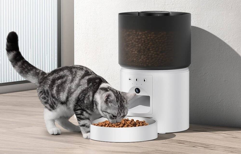 Rojeco RWSQA60O-3L intelligenter Lebensmittelspender mit Kamera (Weiß)