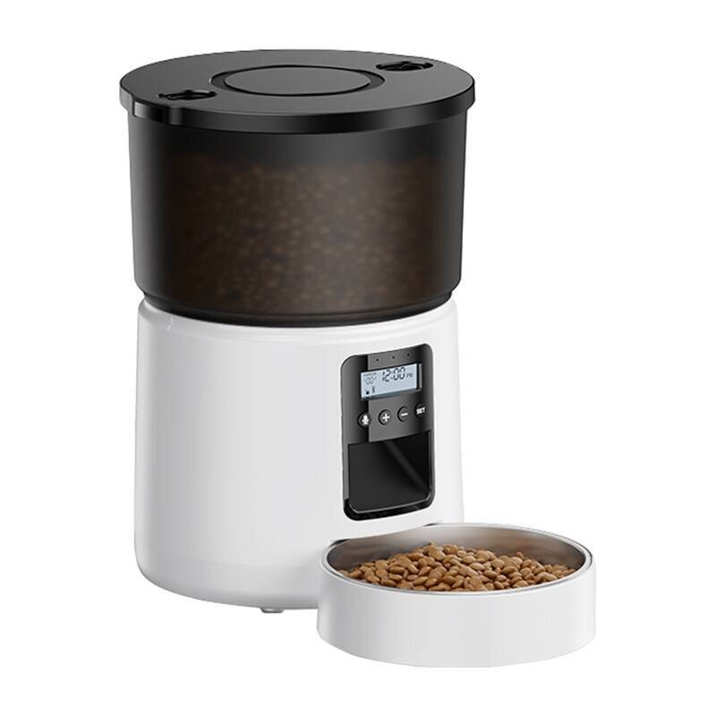 Rojeco 3L Automatischer Futterspender Knopfversion (Weiß)