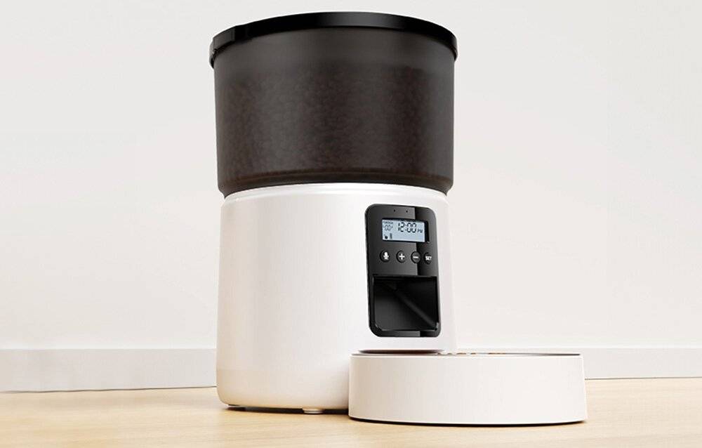 Rojeco 3L Automatischer Futterspender Knopfversion (Weiß)