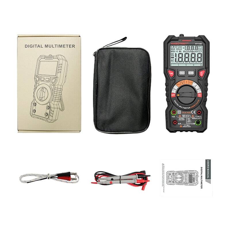 Habotest HT118E Digital-Multimeter, True RMS, NCV, 20.000 Counts, CAT IV 600V