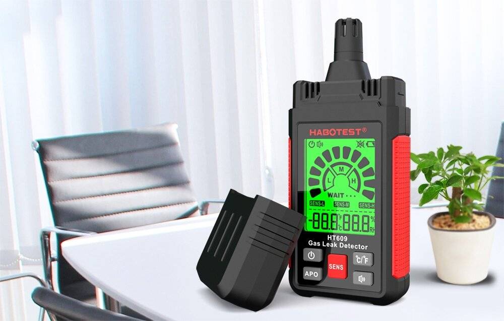 Habotest HT609PRO Gasleckdetektor, 50-1000 ppm, 1,5m Teleskopsonde, LCD-Display