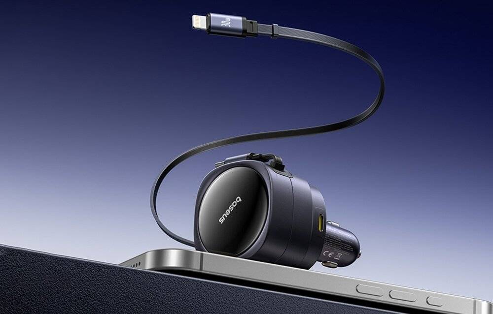 Baseus Enjoyment Max Autoladegerät mit USB-C+USB-C Kabel und USB-A+USB-C Ports 90W Schwarz