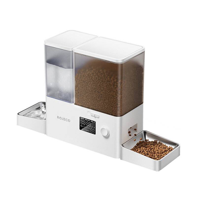 Rojeco 2 in 1 Haustier Wasser Brunnen 3.5L & Feeder 5L Taste Verson (weiß)