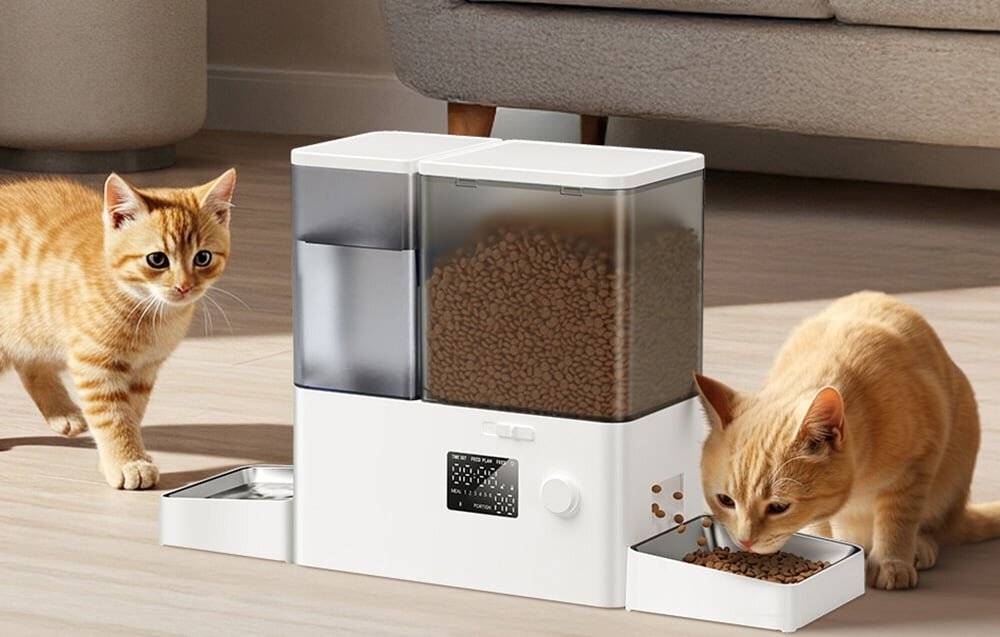 Rojeco 2 in 1 Haustier Wasser Brunnen 3.5L & Feeder 5L Taste Verson (weiß)