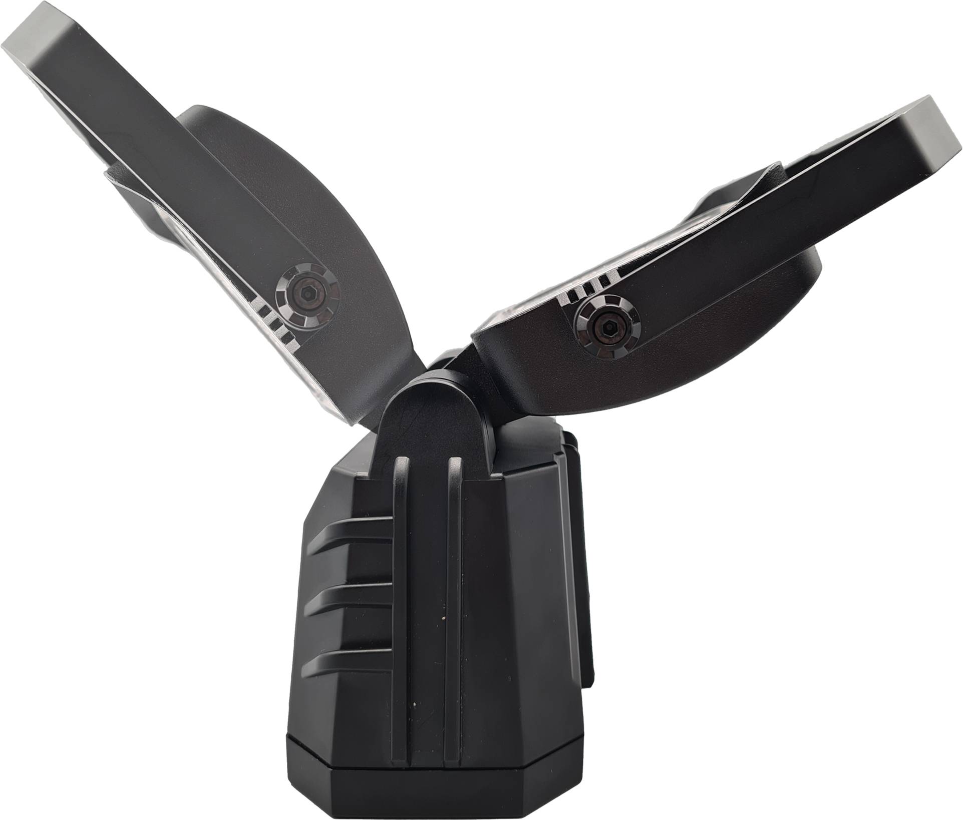 Berger & Schröter | 2er Set Mobiler LED Arbeitscheinwerfer, 15 W Arbeitslicht, Magnetfuß, 8000 mAh 7,4 V Akku, 9 LEDs, weiß und orange, IP66, 90°