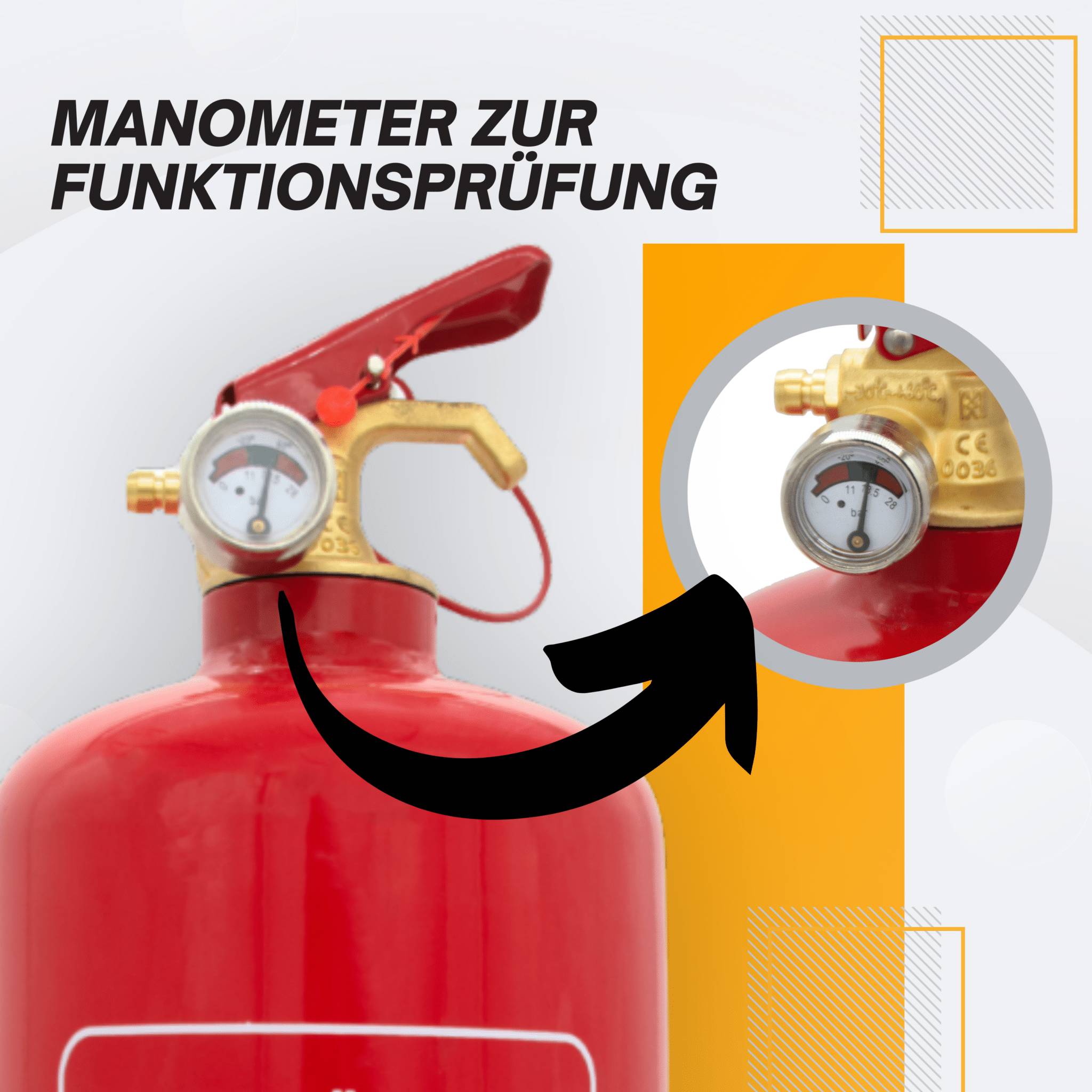 Feuerlöscher, 2kg, Pulverlöscher, Autolöscher, ABC Pulver Feuerlöscher inkl. Halterung und Prüfschild