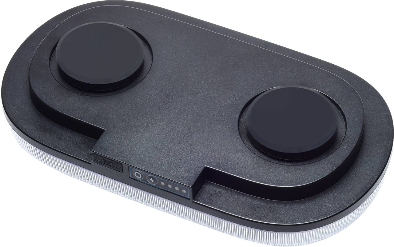 Berger & Schröter | Akku LED Mini Warnbalken magnetisch, 12/24 V Warnlicht, Fernsteuerung per Funkfernbedienung, 4000 mAh, 7 Blitzmuster