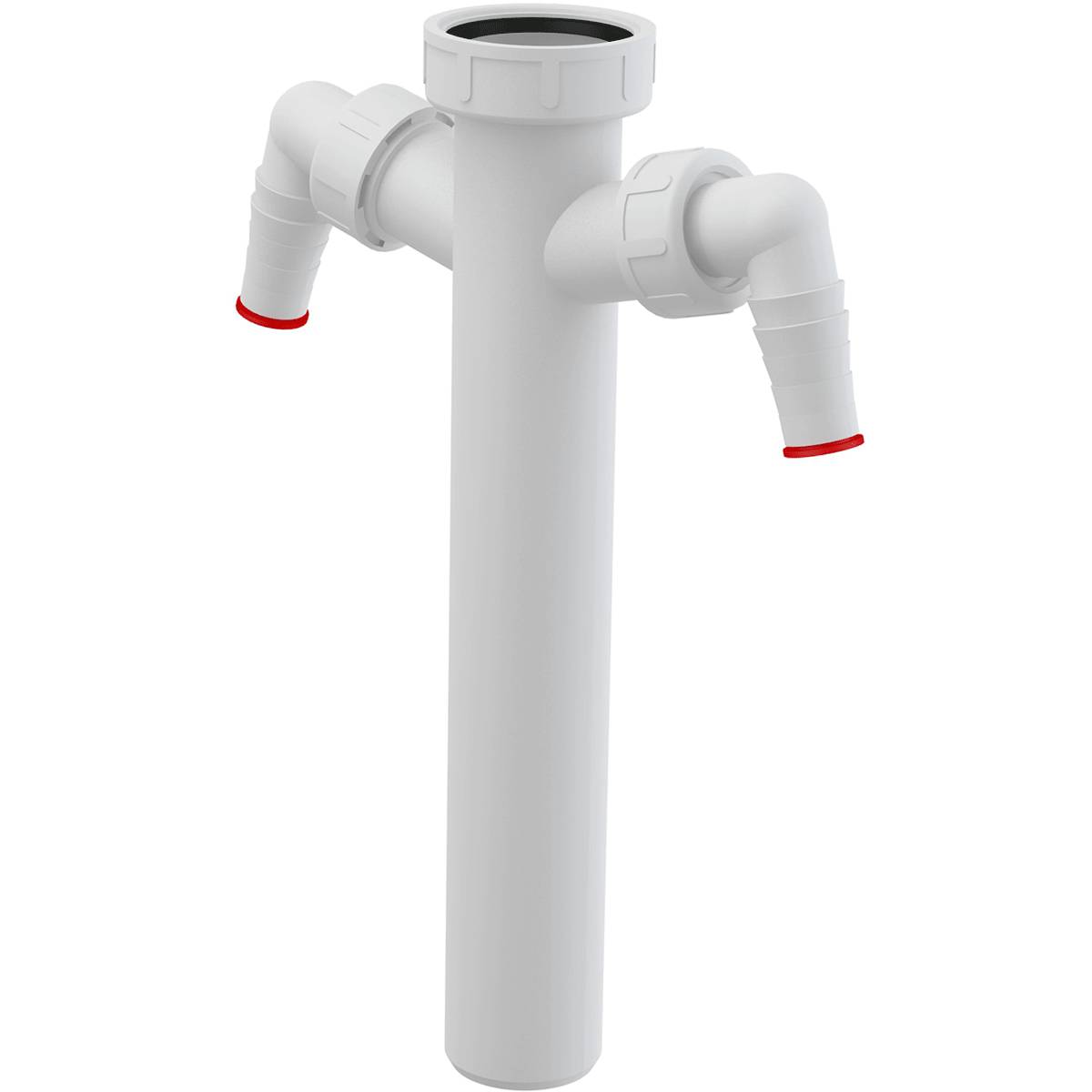 Tuyau réglable Alcadrain avec écrou de serrage 6/4" et deux raccords d'appareils DN40