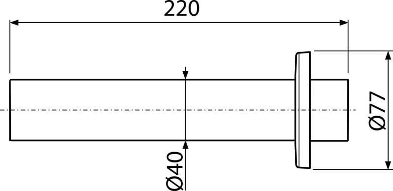 Alcadrain Rohr mit Rosette DN40 220 mm