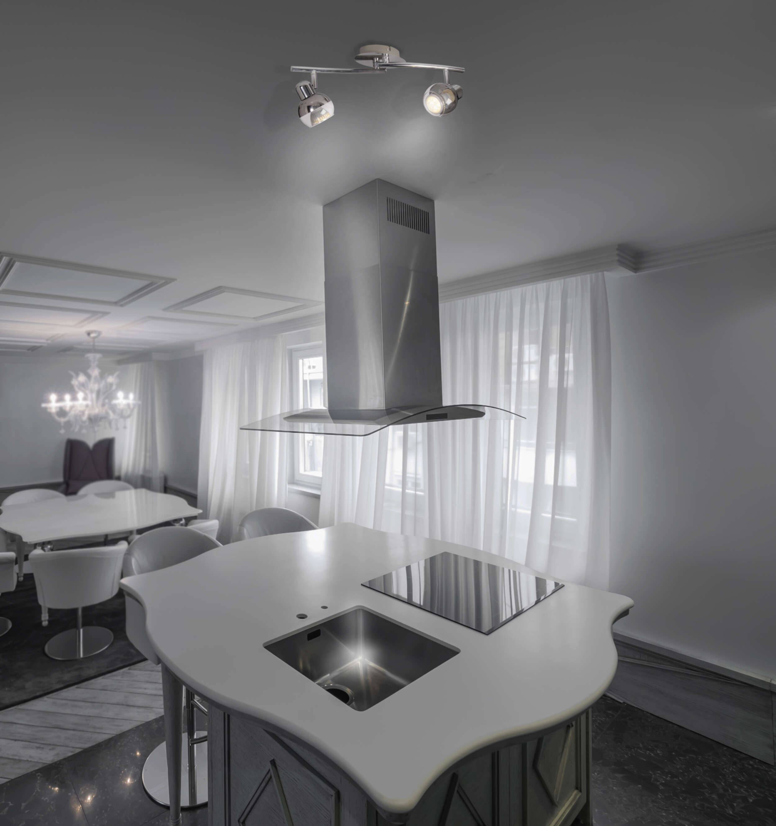 2er LED-Wand- Deckenleuchten "BOCCIA"