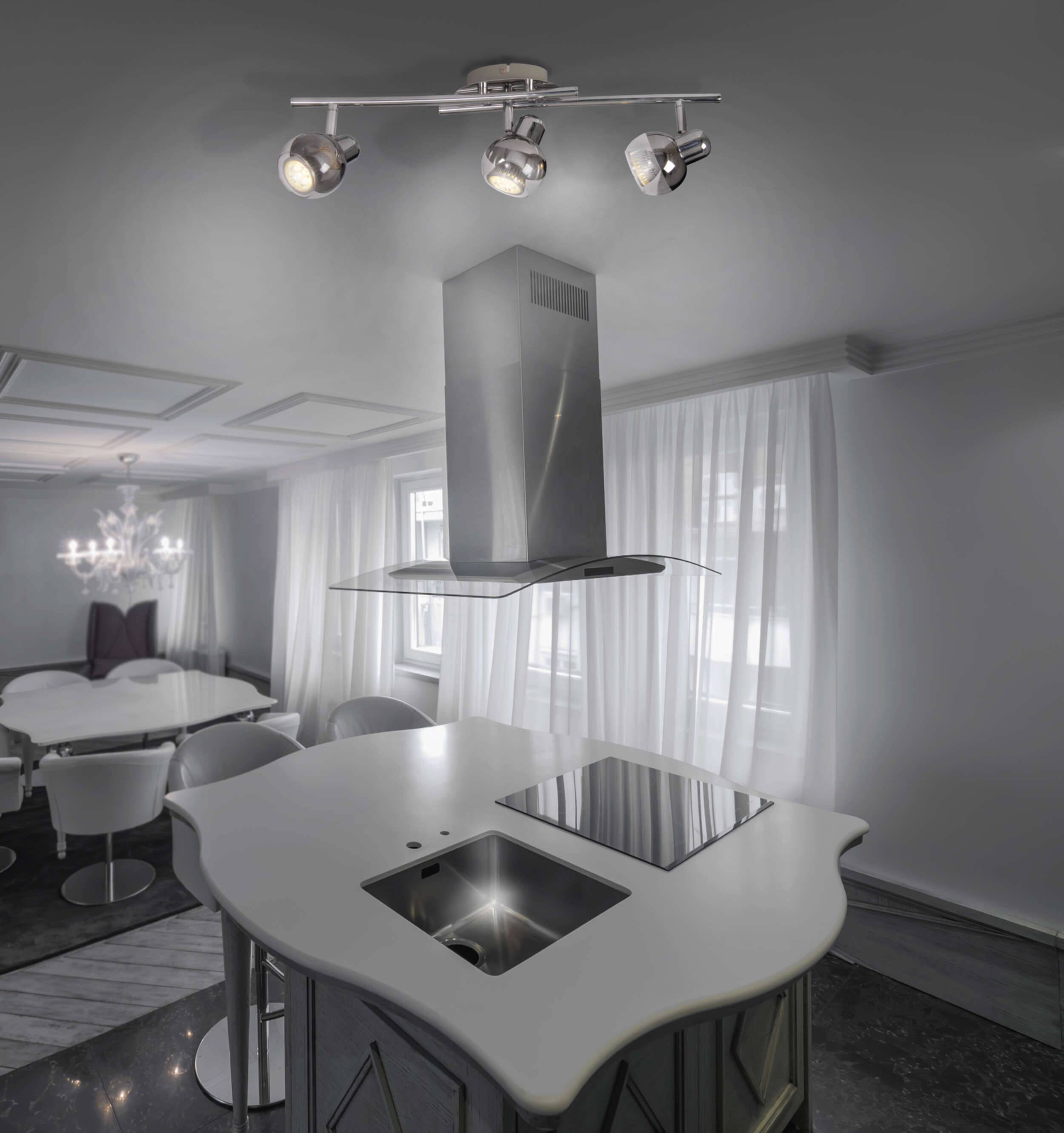 3er LED-Wand- Deckenleuchten "BOCCIA"