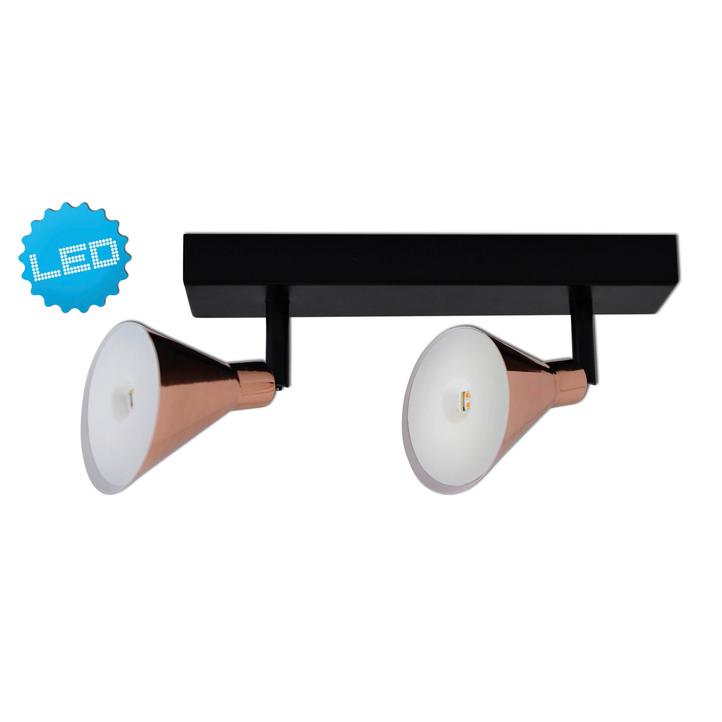 2er LED-Wand-u. Deckenspot "COPPER"