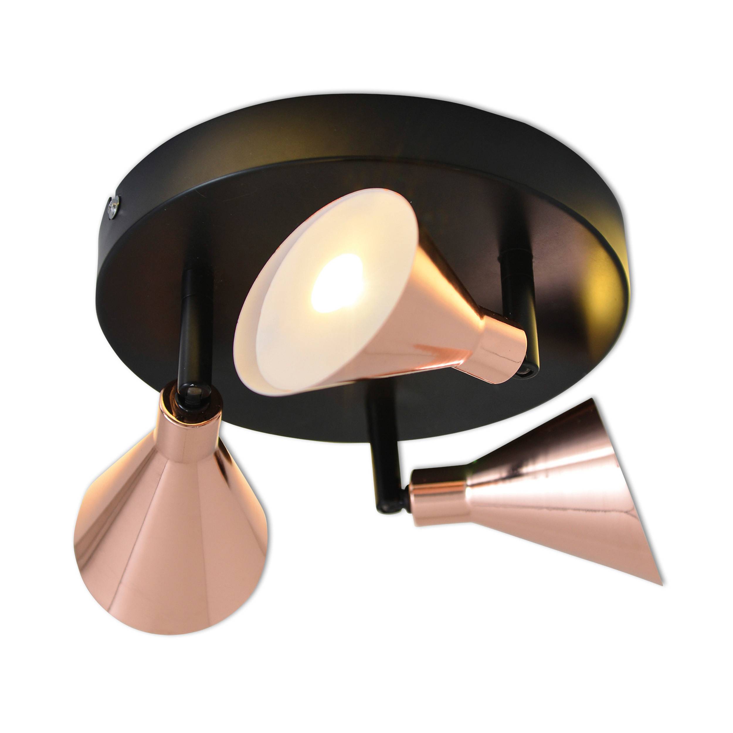 3er LED-Wand-u. Deckenspot "COPPER" d:38cm