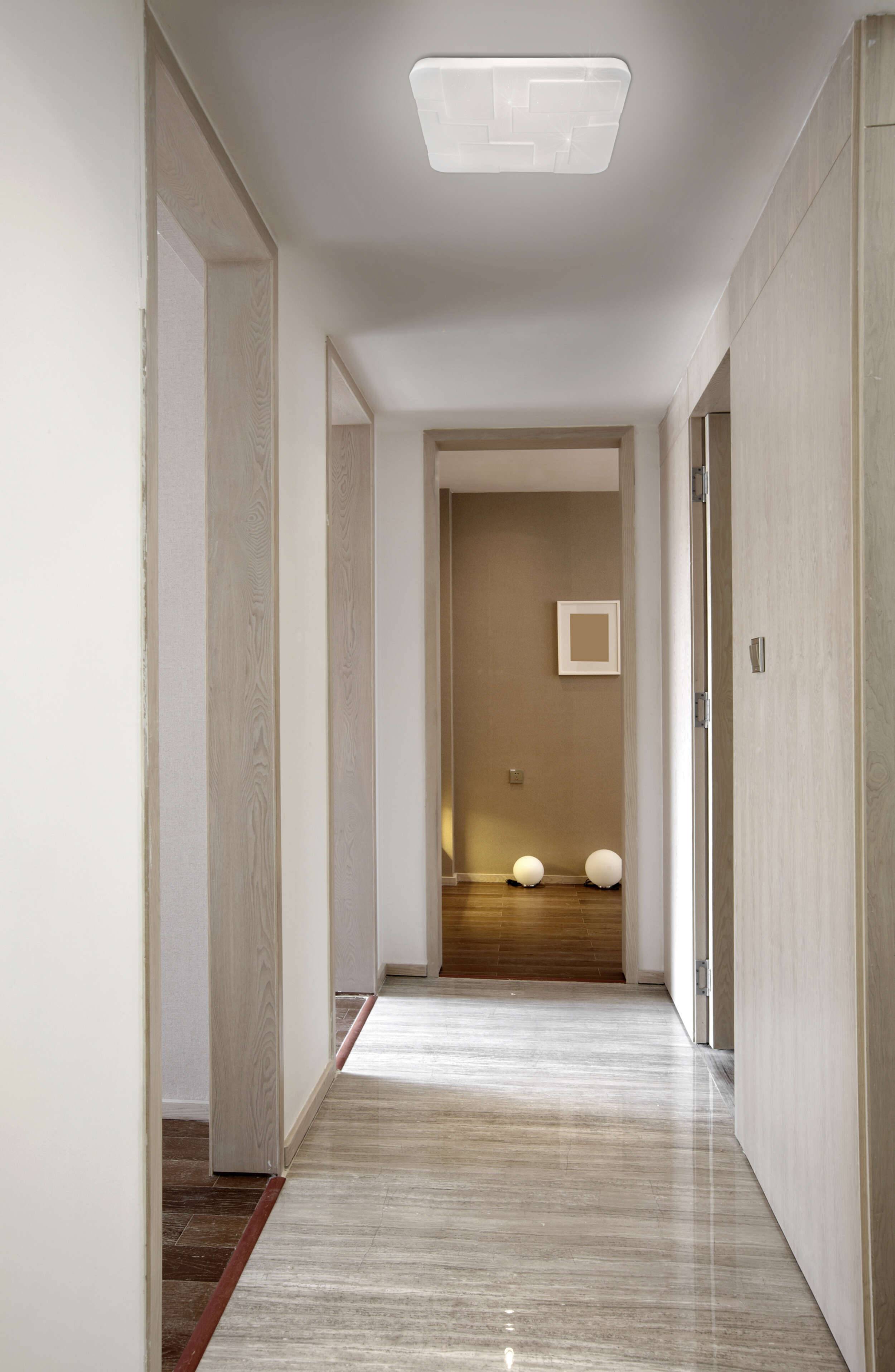 LED Deckenleuchte "LUXOR" 54x54cm Kristalleffekt