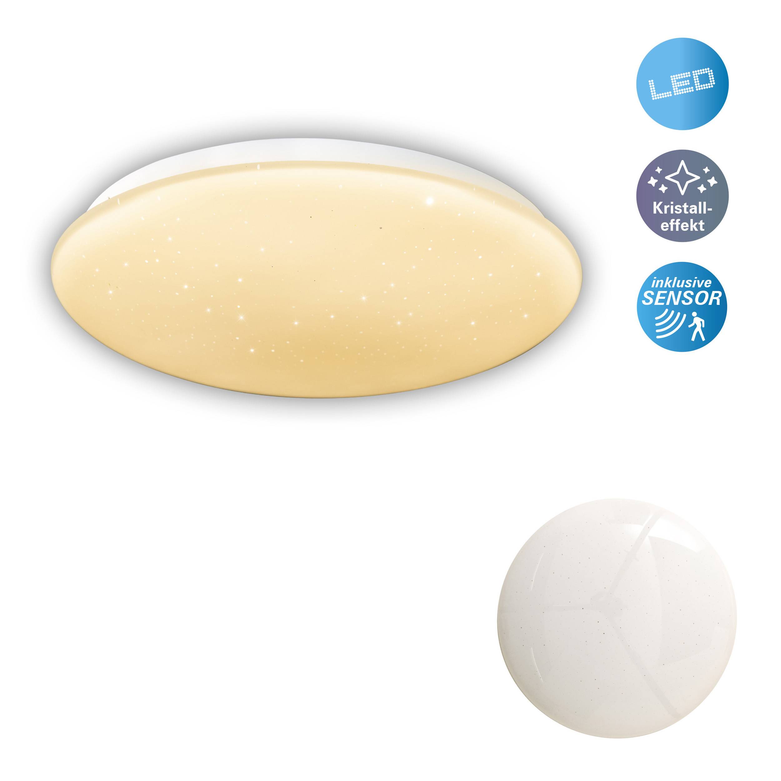 LED Deckenleuchte "TEMPE" mit Kristalleffekt und Bewegungsmelder