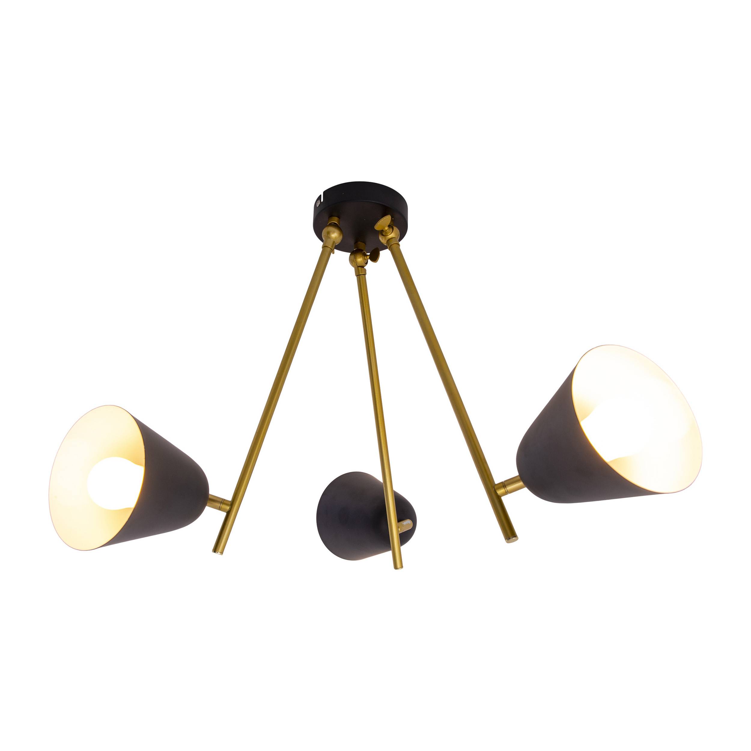 3er Deckenleuchte "TRITON" schwarz