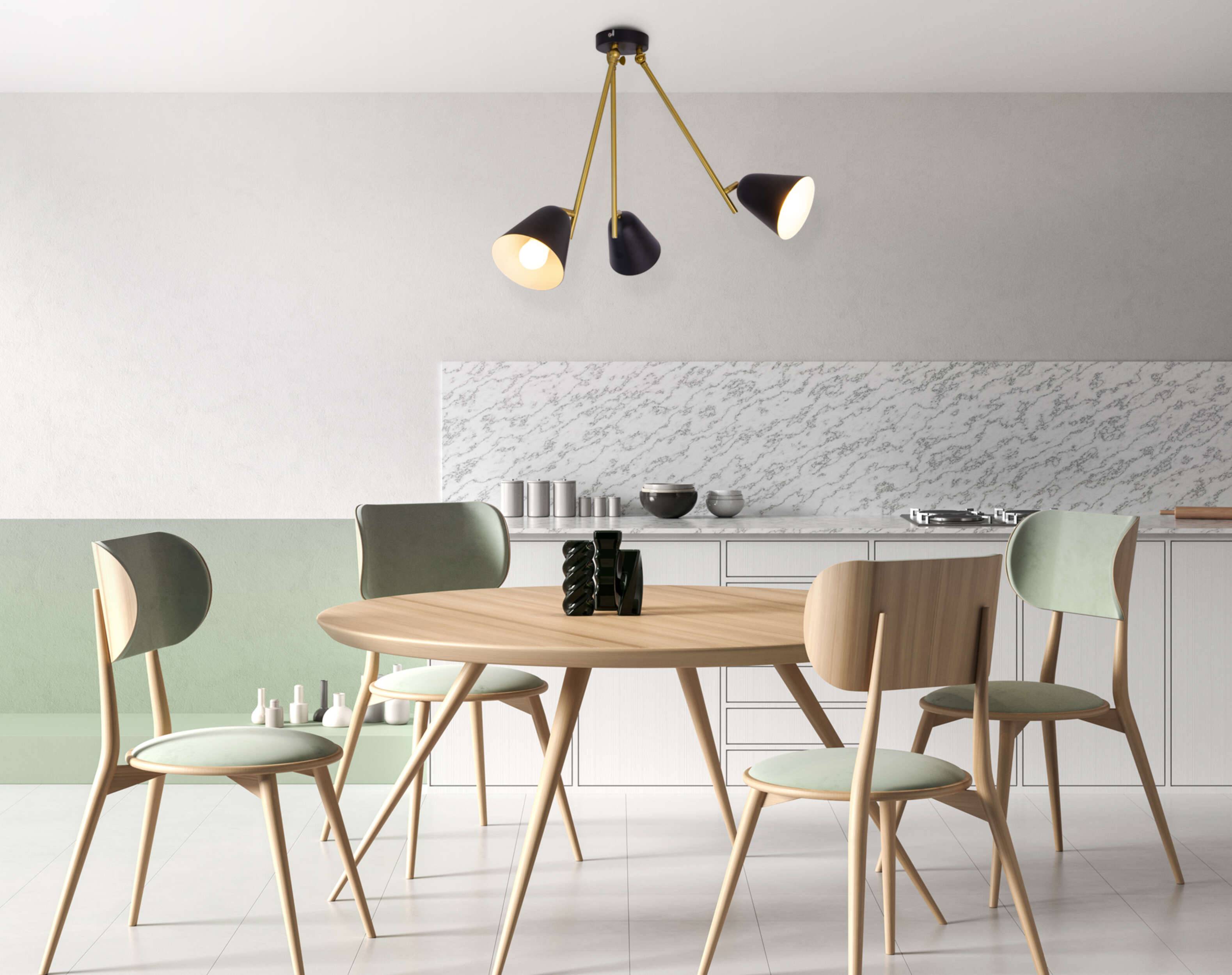 3er Deckenleuchte "TRITON" schwarz