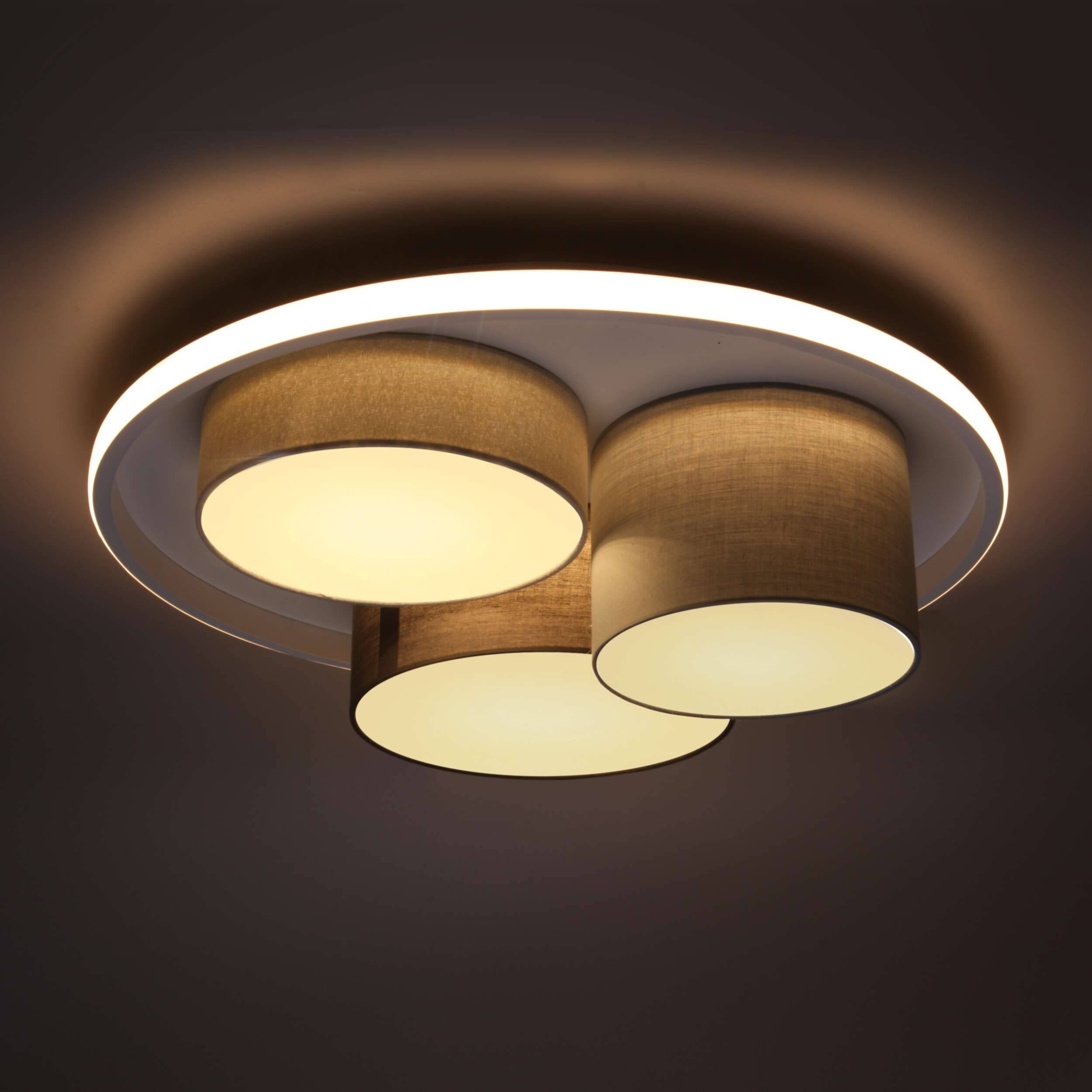 3er-LED Deckenleuchte "EPPAN" d: 49cm grau