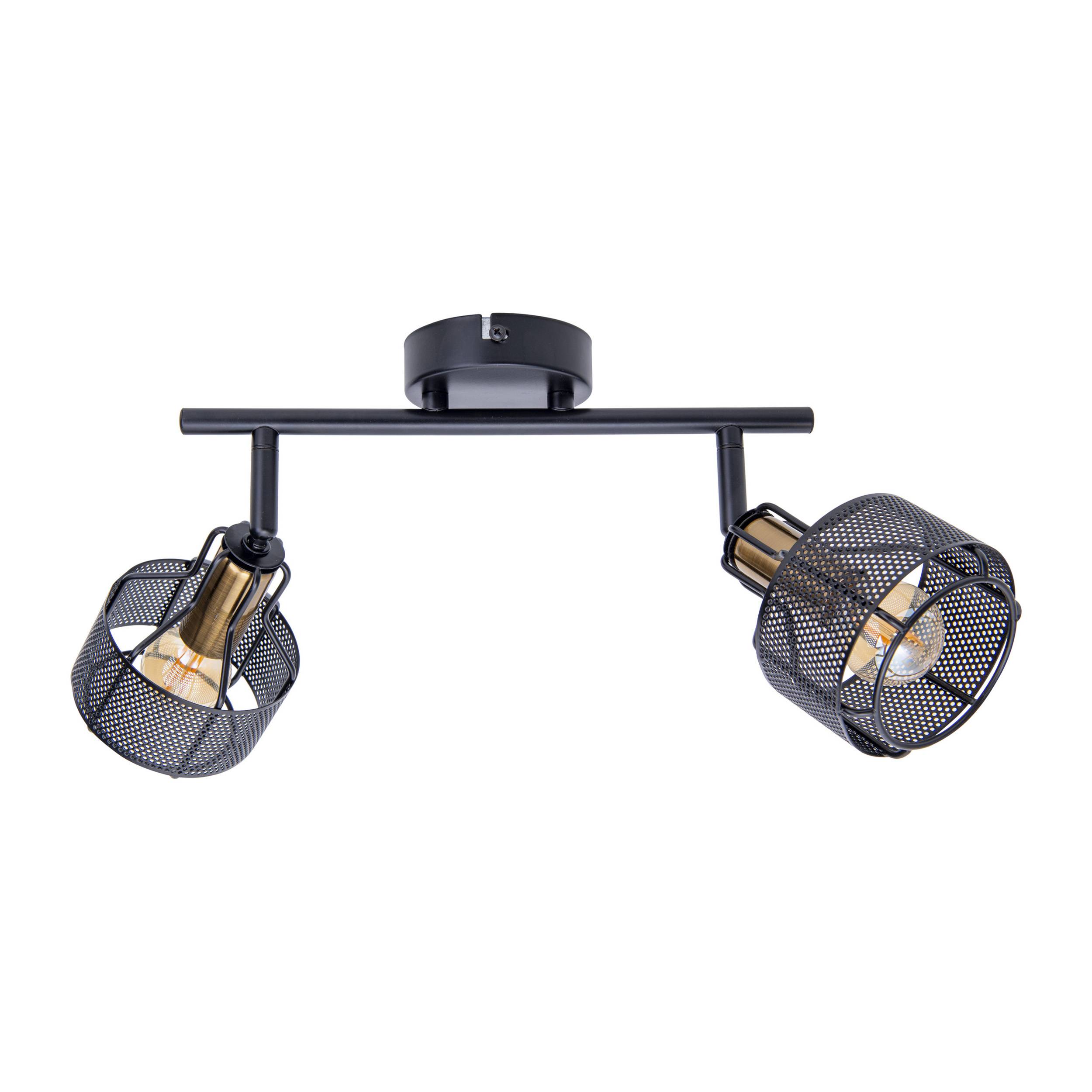 2er Wand-/Deckenleuchte/Spot "FORO" schwarz/golden