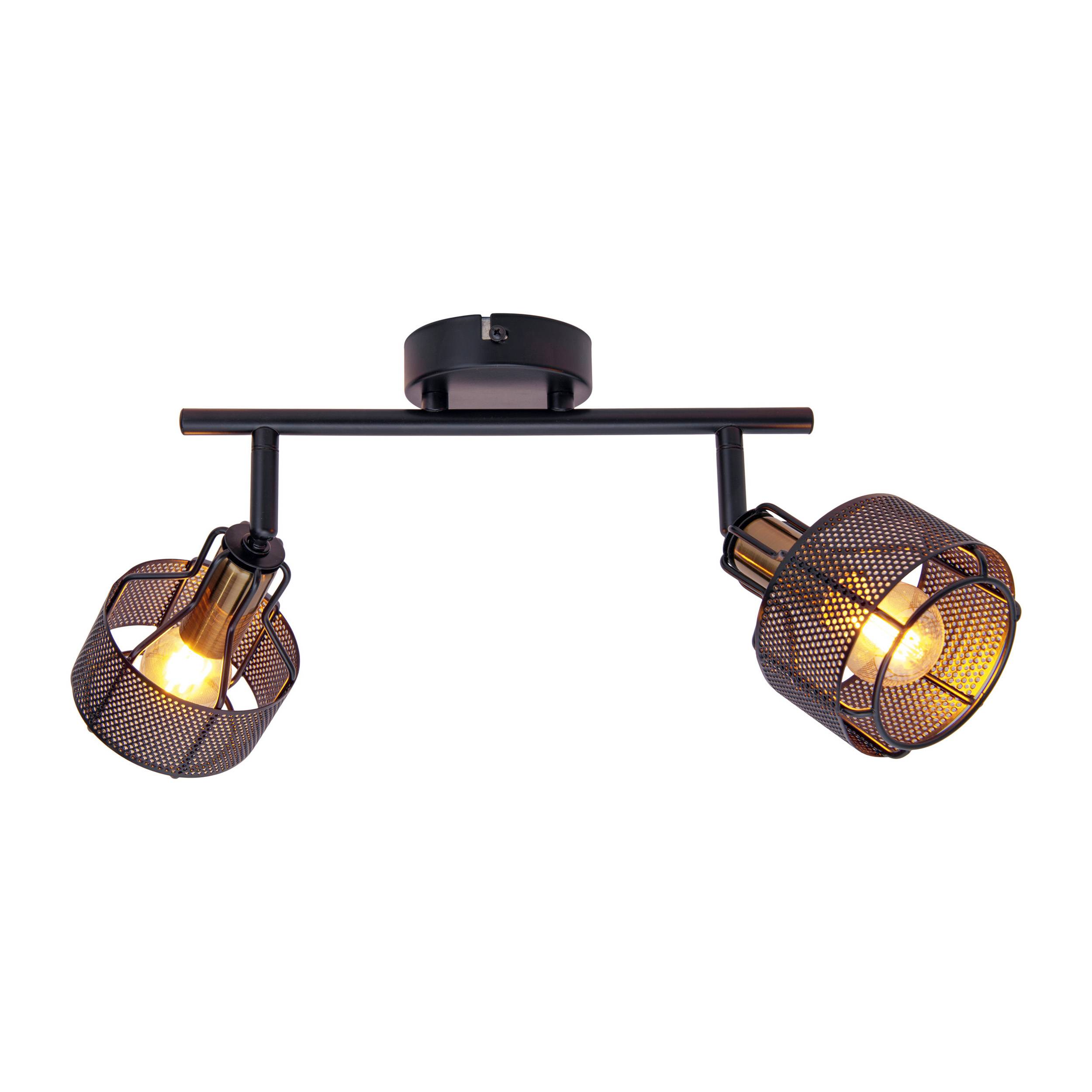 2er Wand-/Deckenleuchte/Spot "FORO" schwarz/golden
