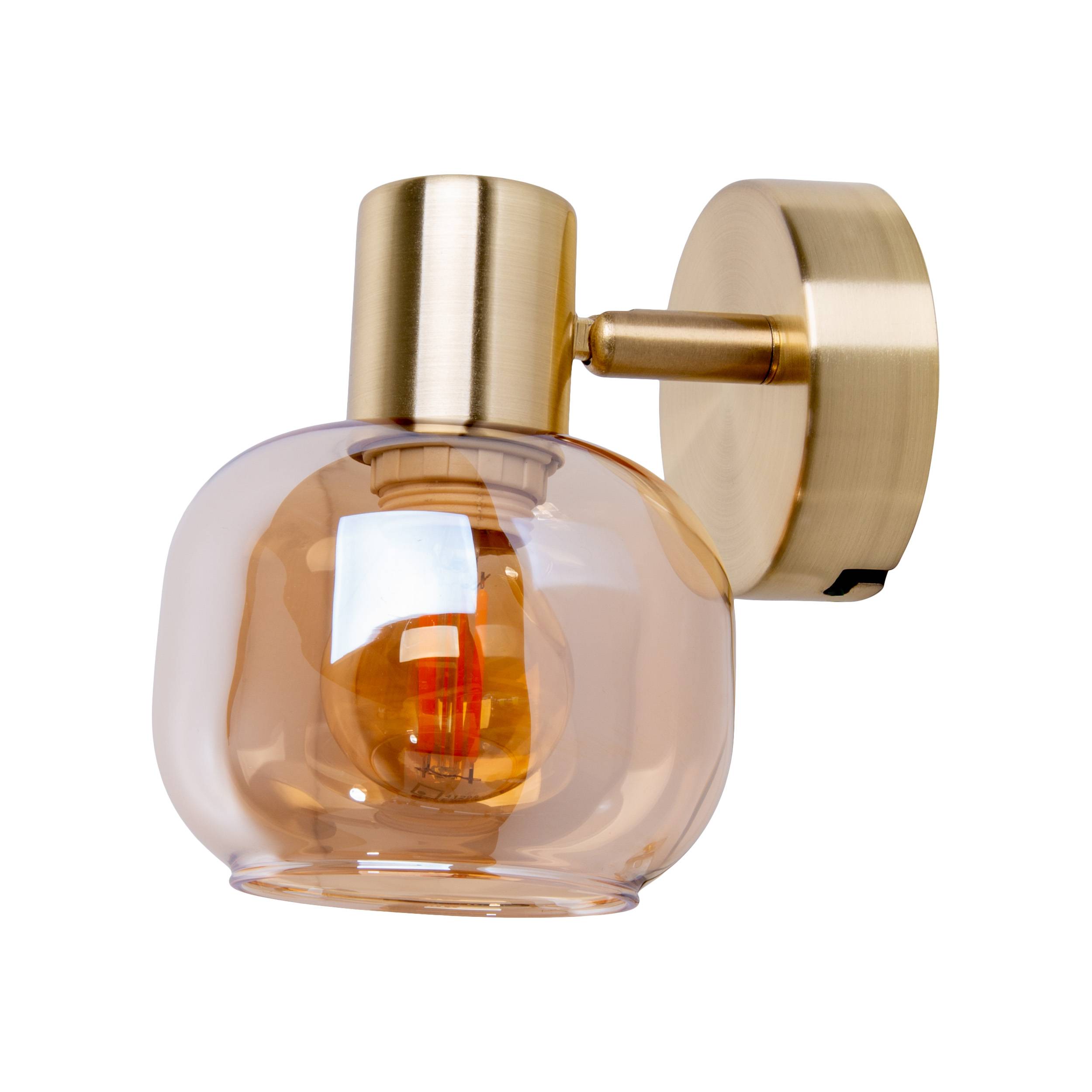 Glas-Wandspot "LIBBY" messing H: 16cm