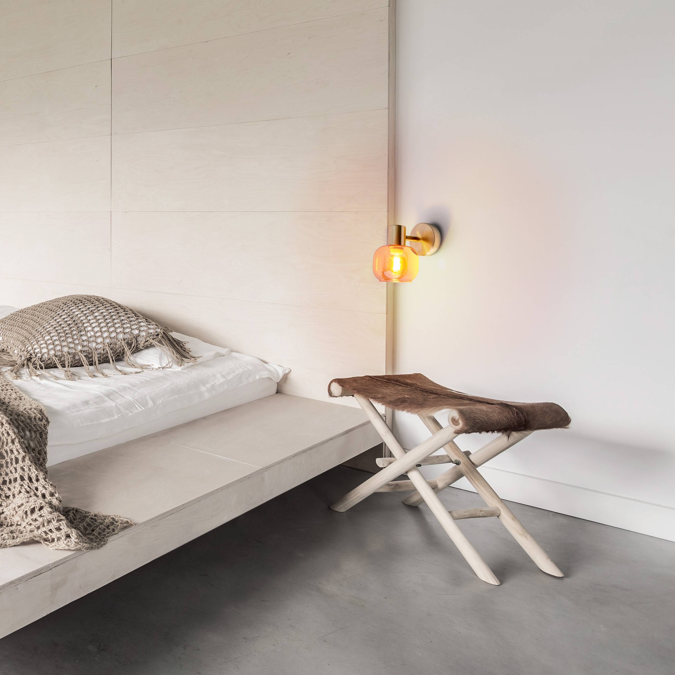 Glas-Wandspot "LIBBY" messing H: 16cm