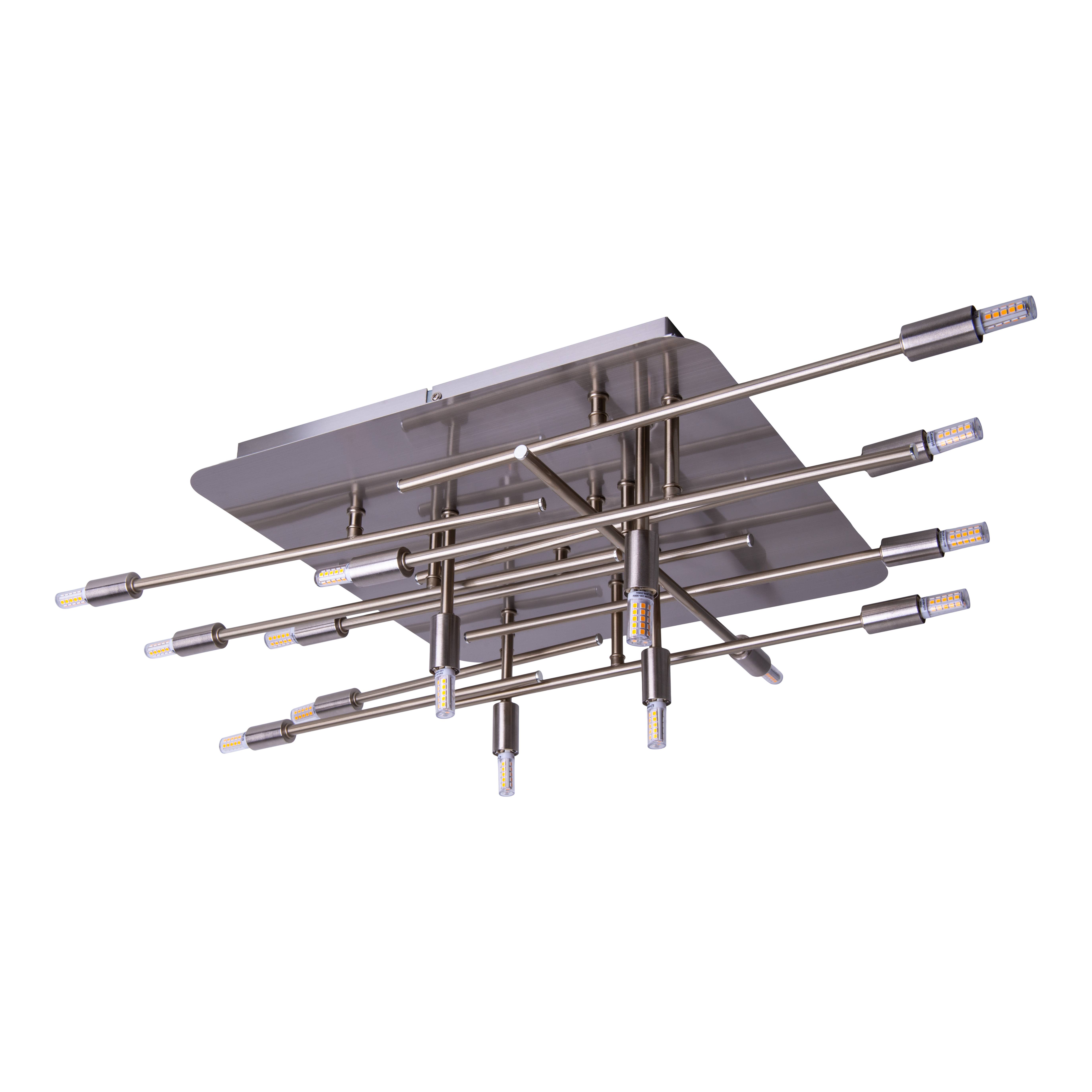 LED Deckenleuchte "ANCONA" mit Backlight stahl-blank