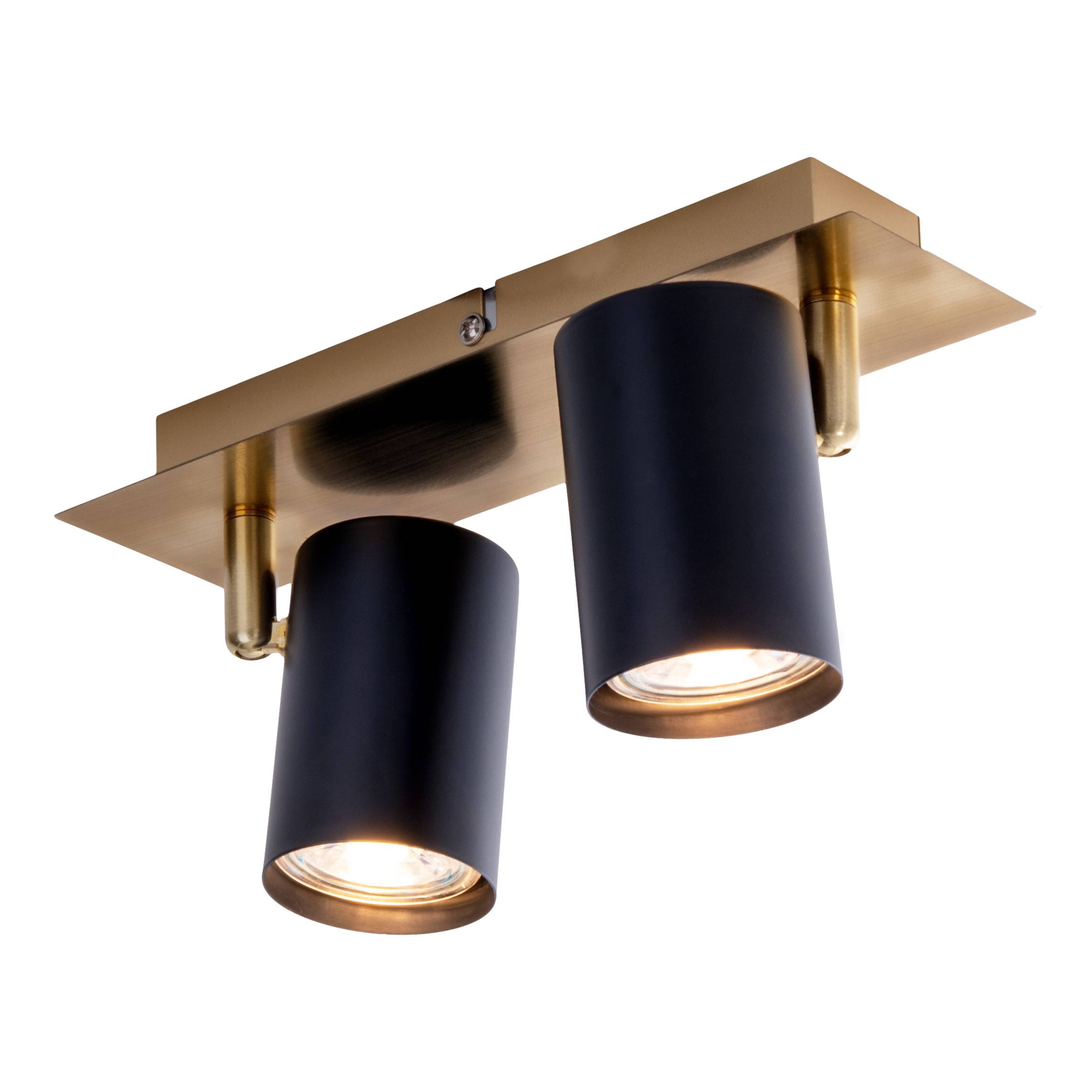 2er Wand- und Deckenleuchten "FRIDA" schwarz / gold