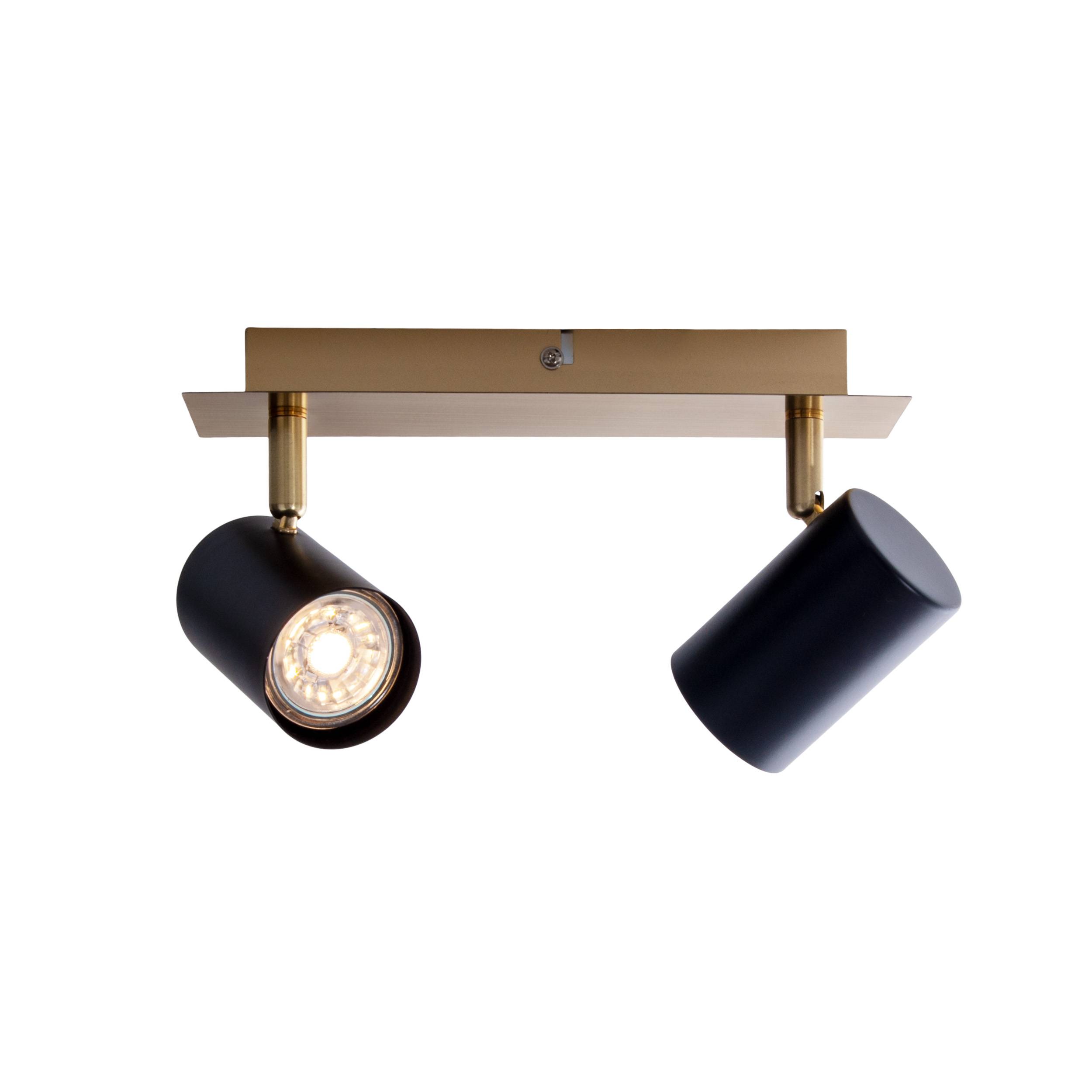 2er Wand- und Deckenleuchten "FRIDA" schwarz / gold