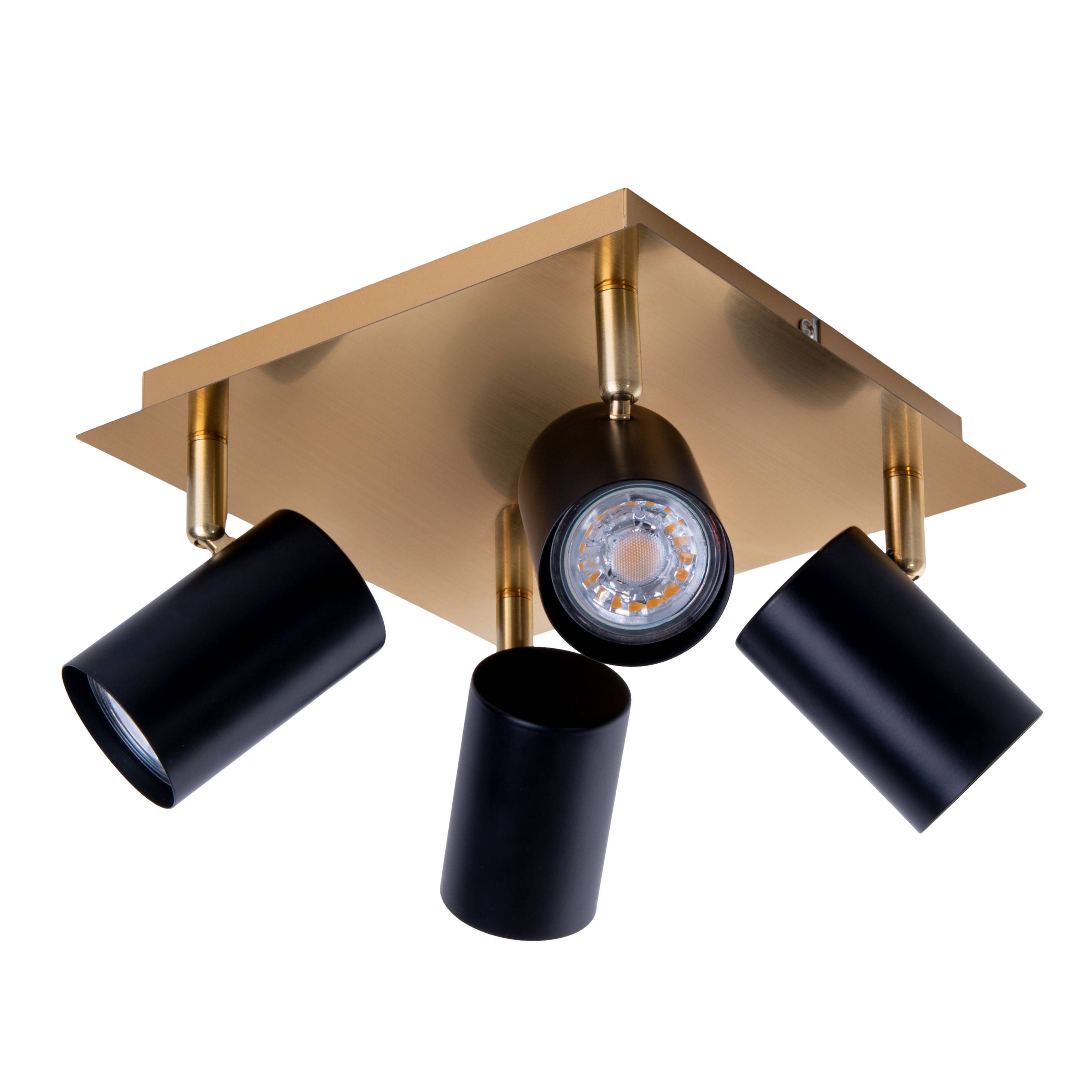 4er Wand- und Deckenleuchten "FRIDA" schwarz / gold