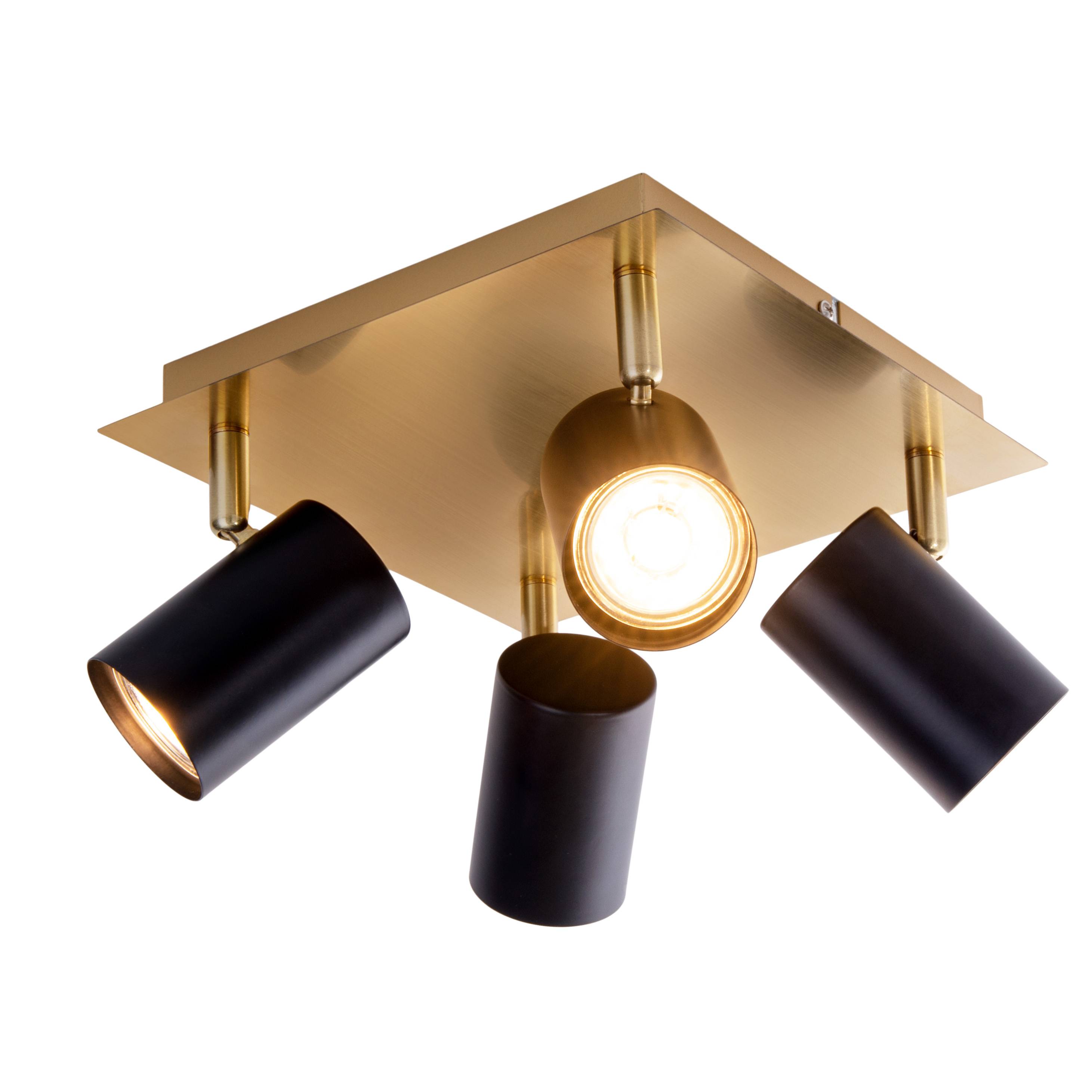 4er Wand- und Deckenleuchten "FRIDA" schwarz / gold