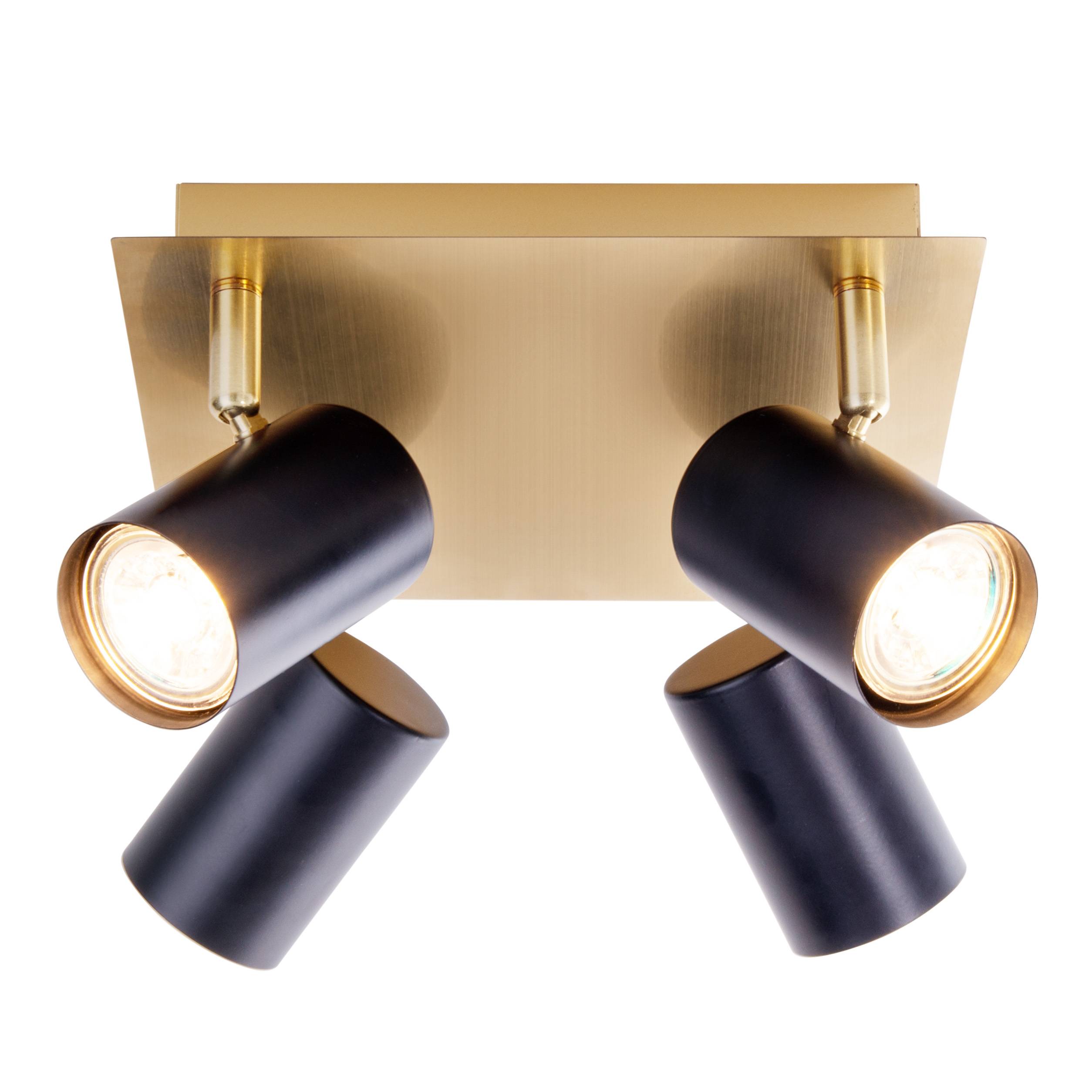 4er Wand- und Deckenleuchten "FRIDA" schwarz / gold