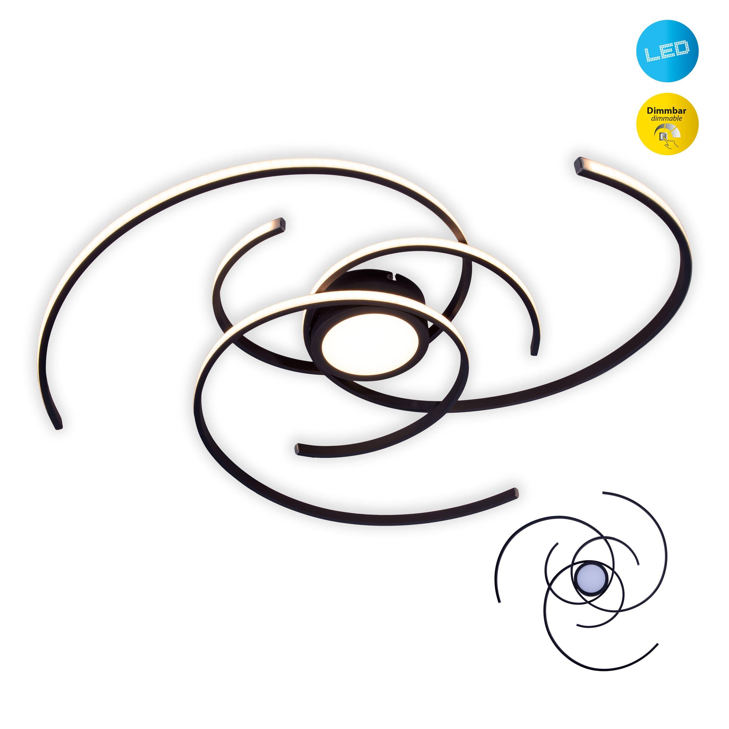 LED Deckenleuchte "RADON" schwarz