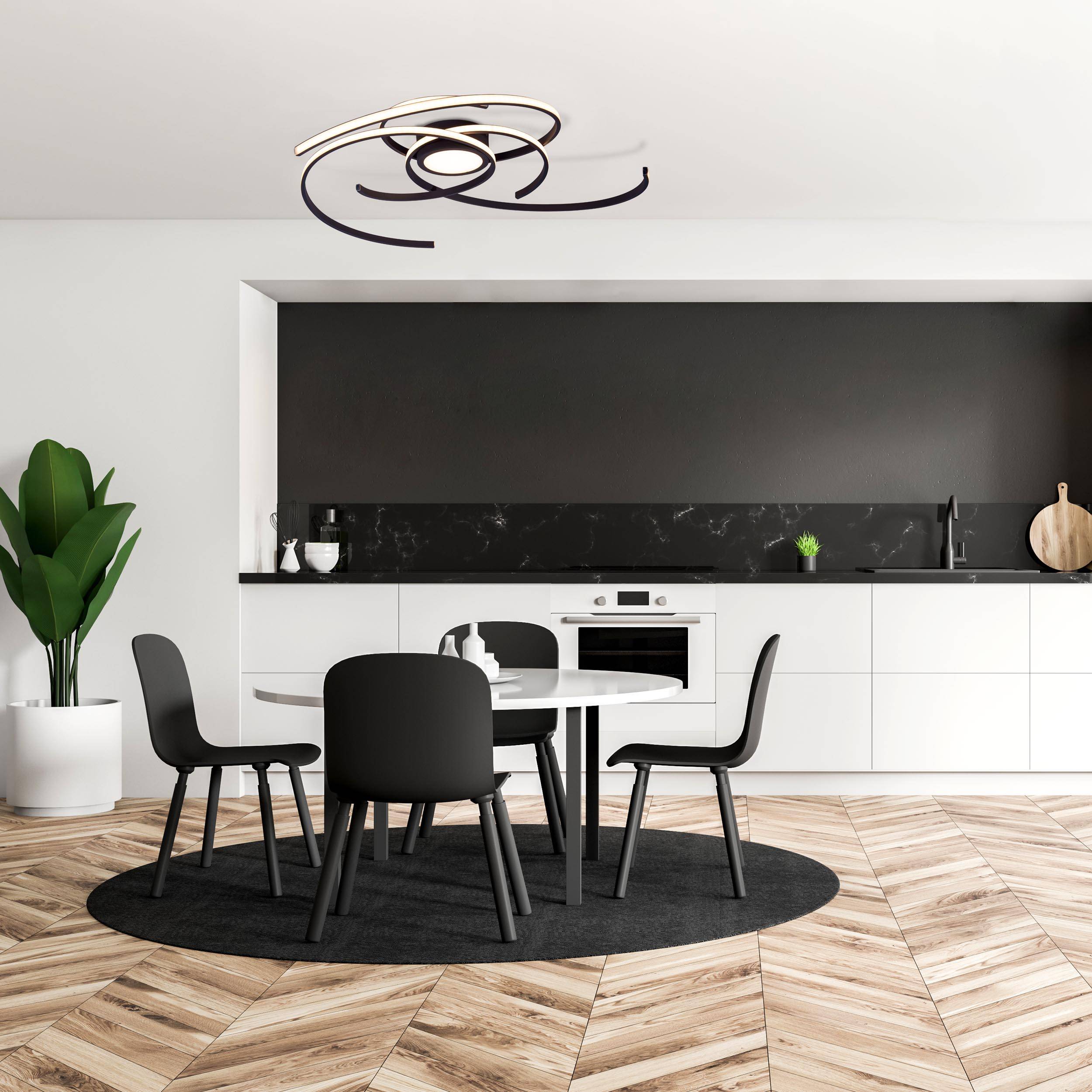 LED Deckenleuchte "RADON" schwarz