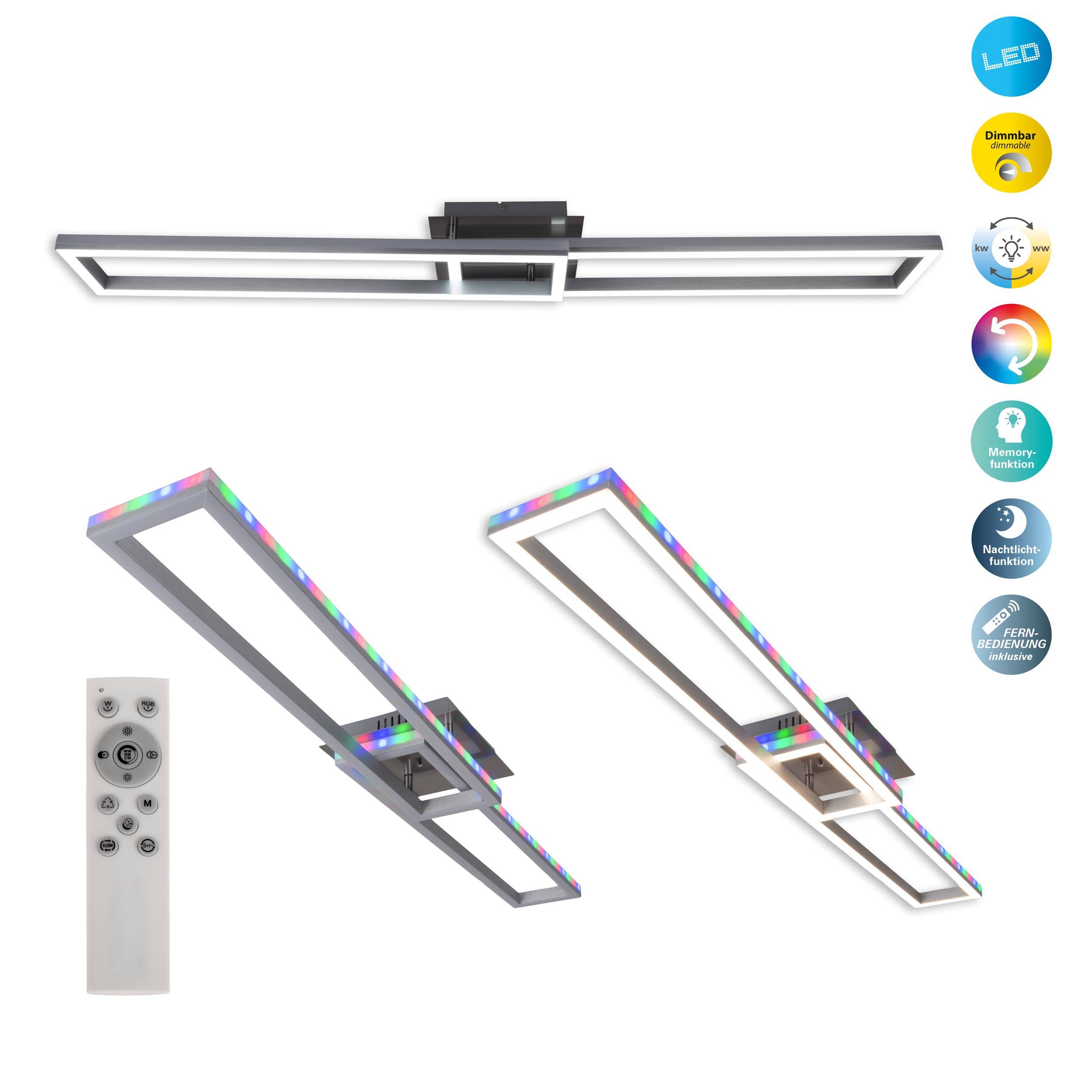 LED-CCT-Deckenleuchte + RGB-Backlight "BANTRY" L:115cm