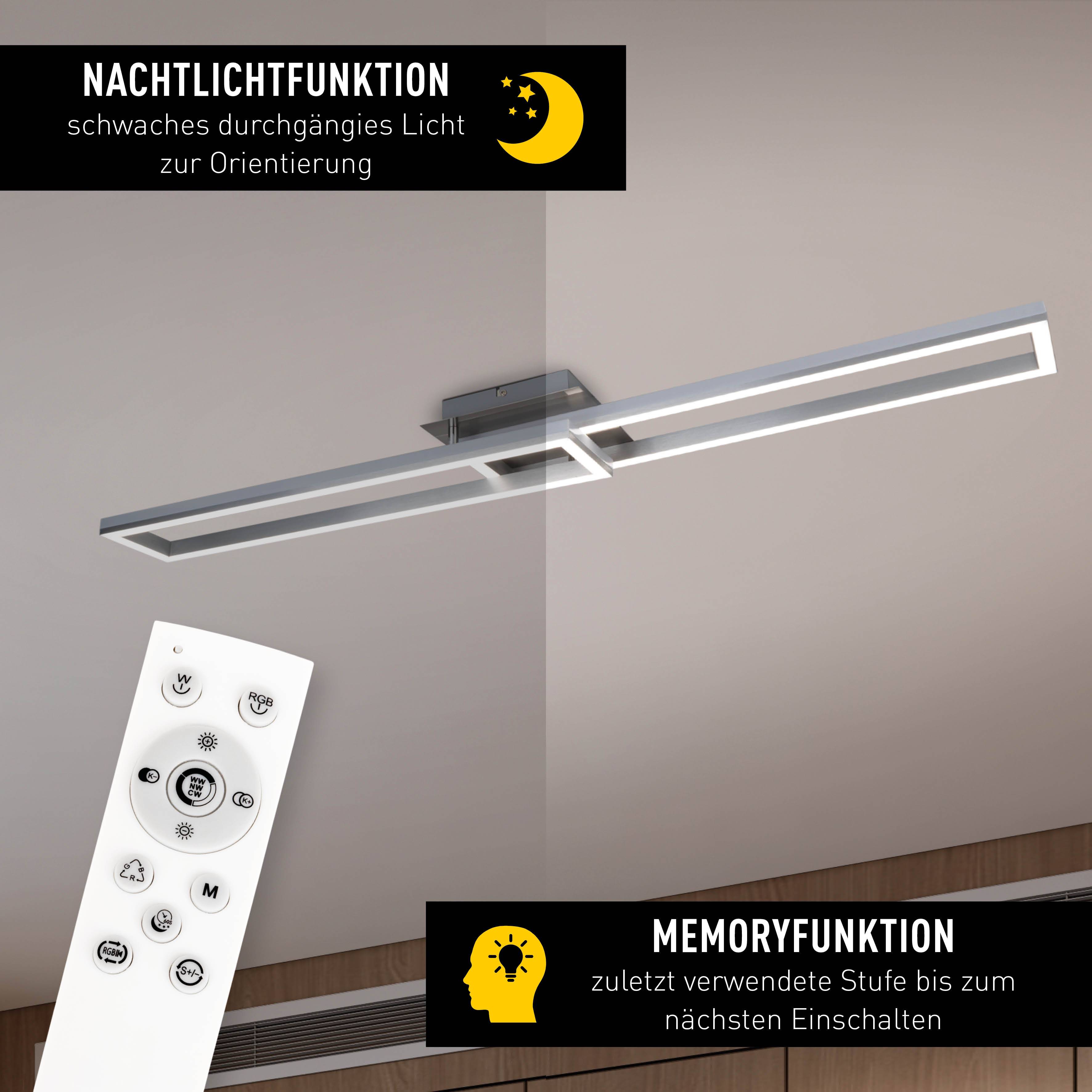 LED-CCT-Deckenleuchte + RGB-Backlight "BANTRY" L:115cm