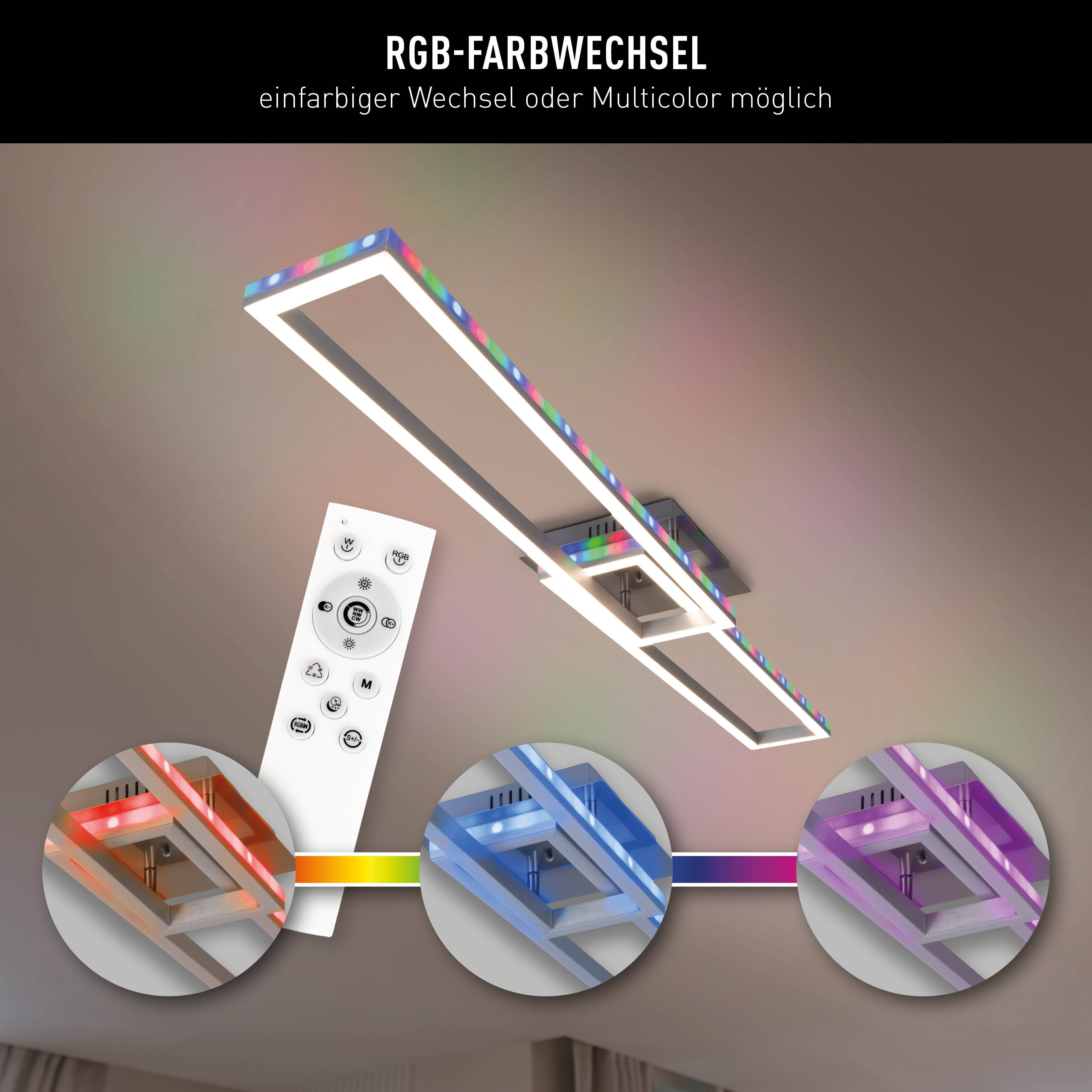 LED-CCT-Deckenleuchte + RGB-Backlight "BANTRY" L:115cm