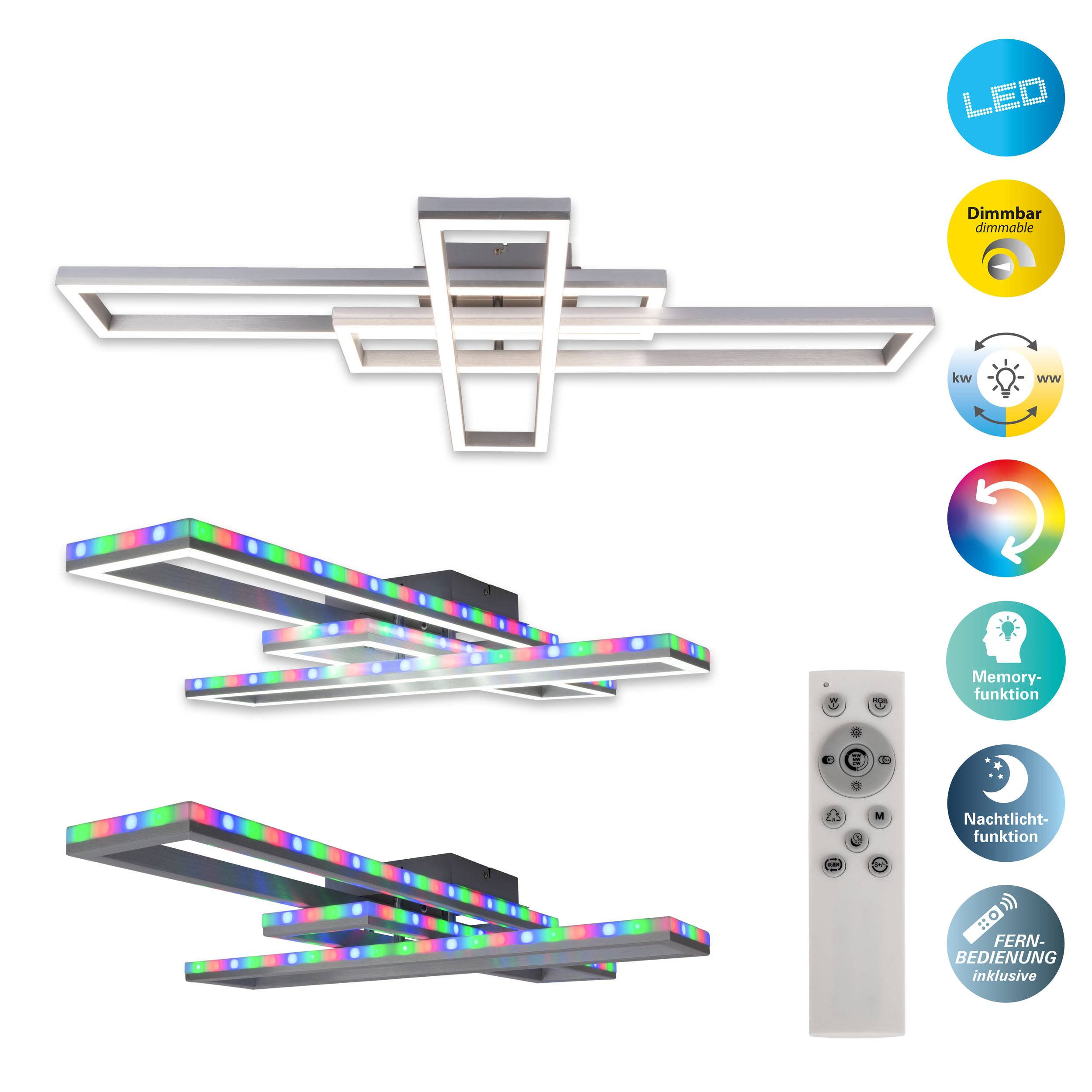 LED-CCT-Deckenleuchte + RGB-Backlight "BANTRY" L:95cm