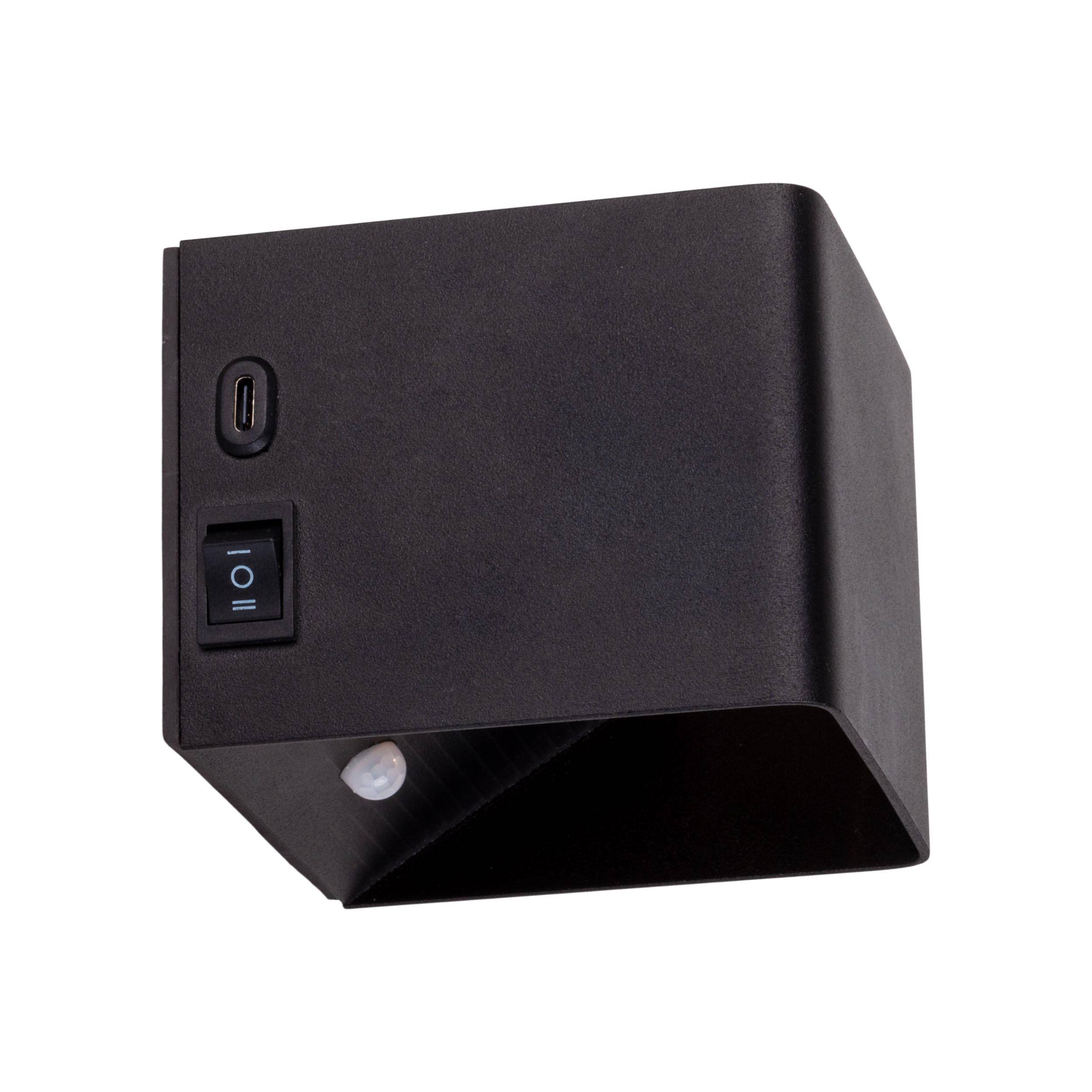 Akku-Wand-Leuchte "CUBE" magnetisch schwarz