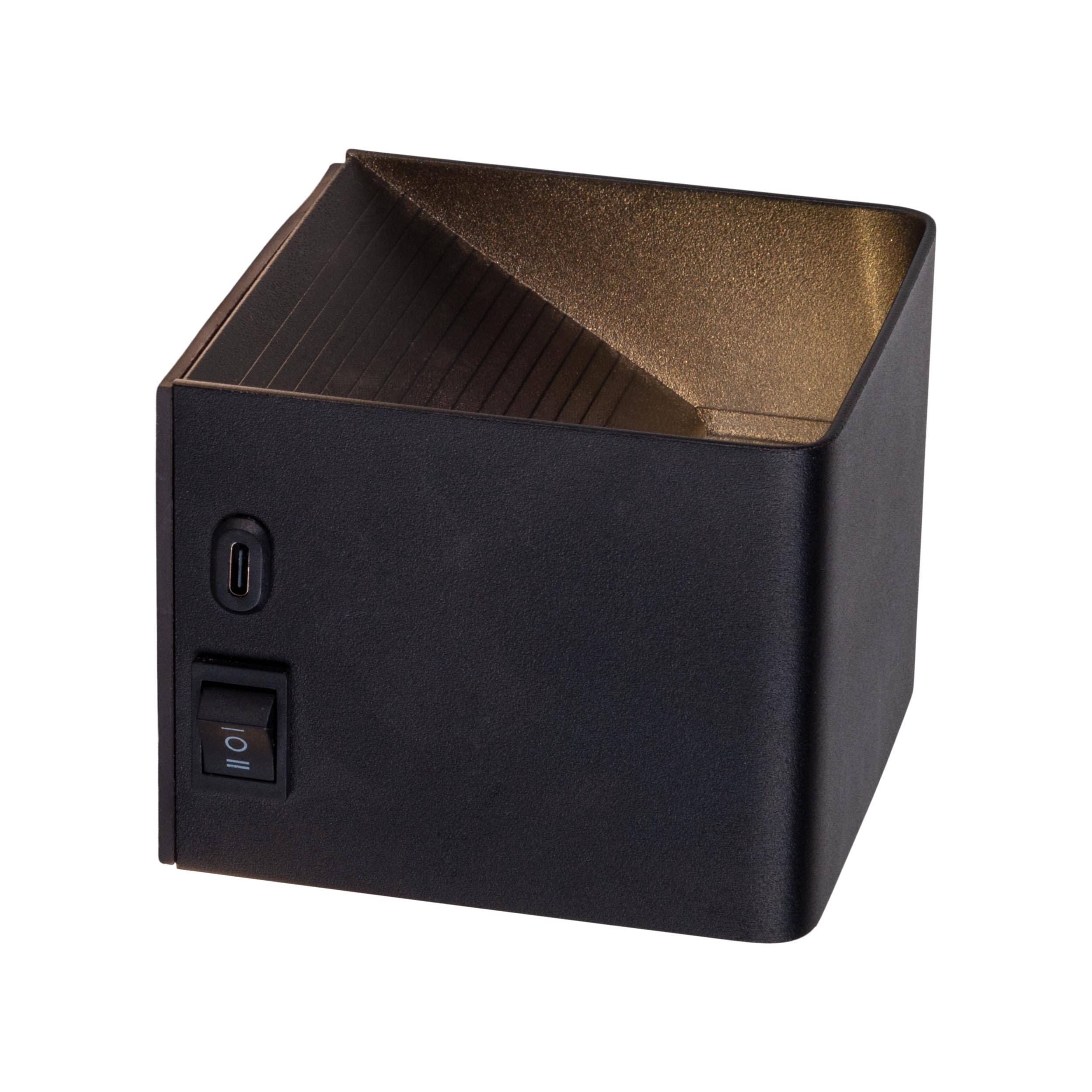 Akku-Wand-Leuchte "CUBE" magnetisch schwarz