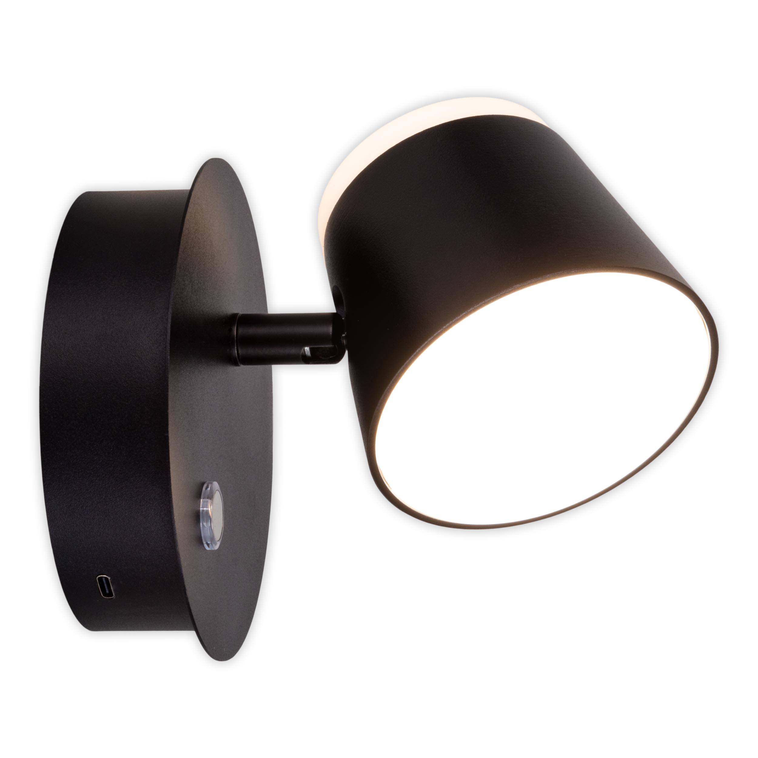 Akku-Wand-Leuchte "TONDO" magnetisch schwarz