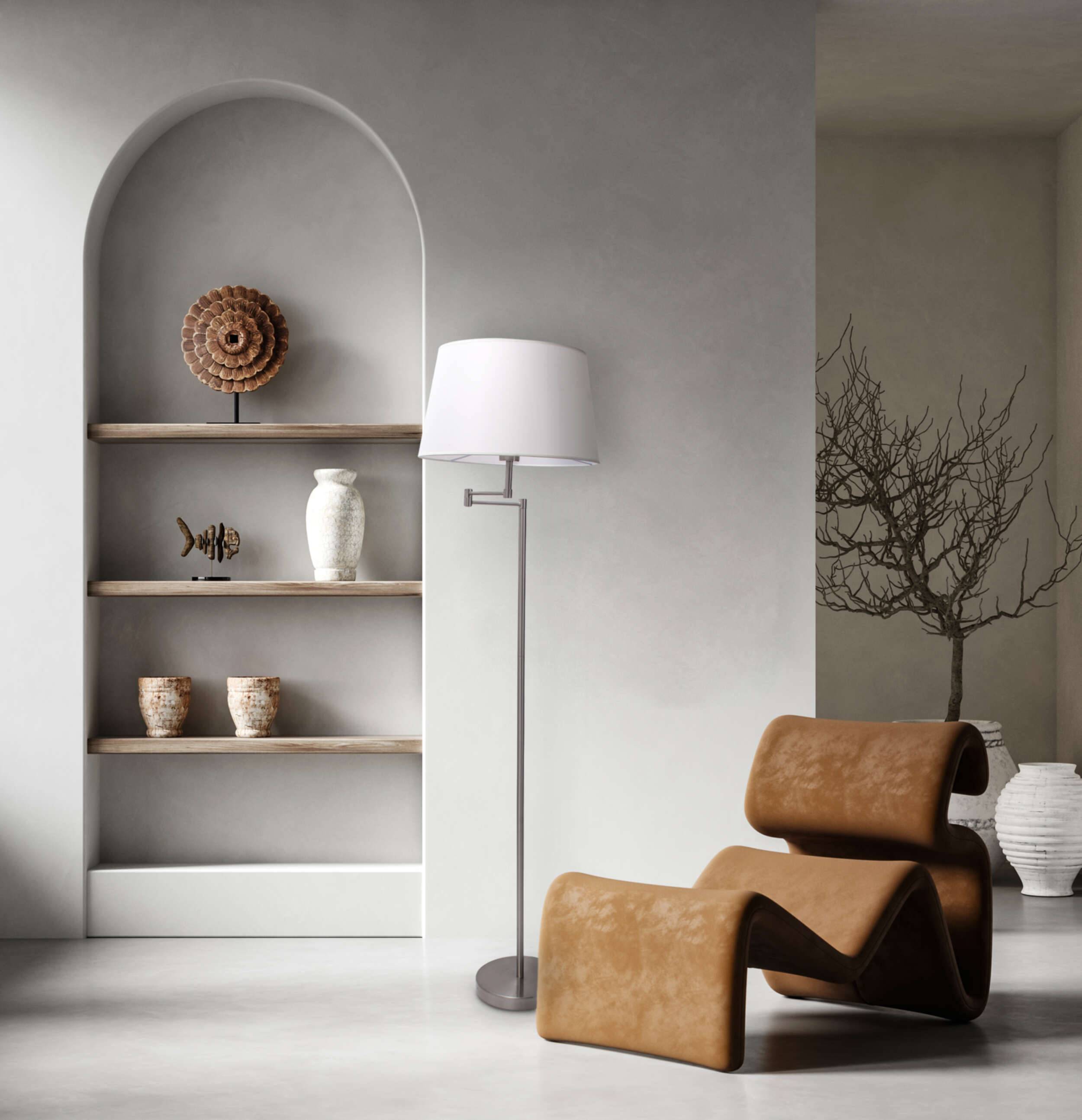 Stehleuchte exkl. Leuchtmittel "BOLOGNA" H:158cm beige