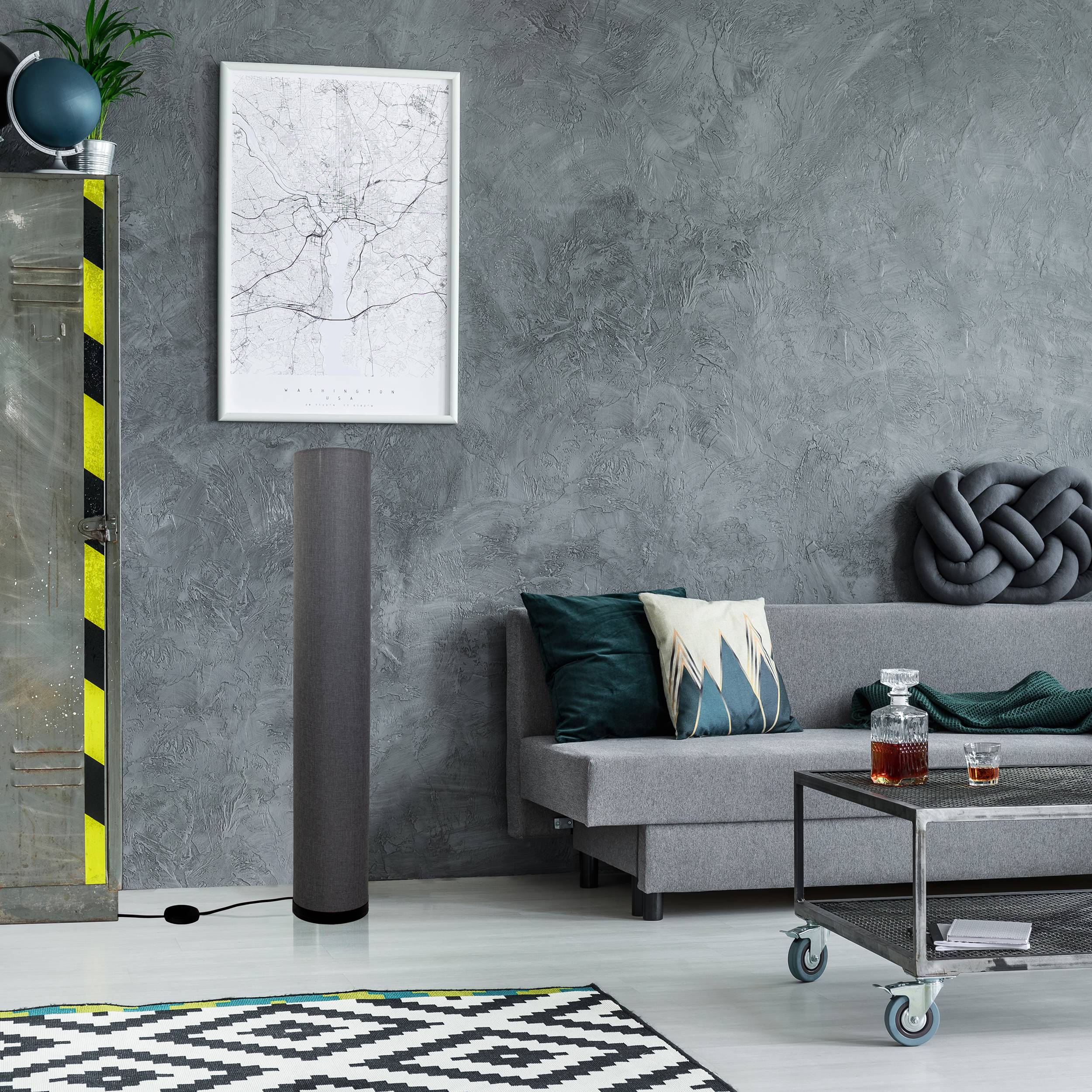 Stehleuchte "BEATE" grau H: 110 cm