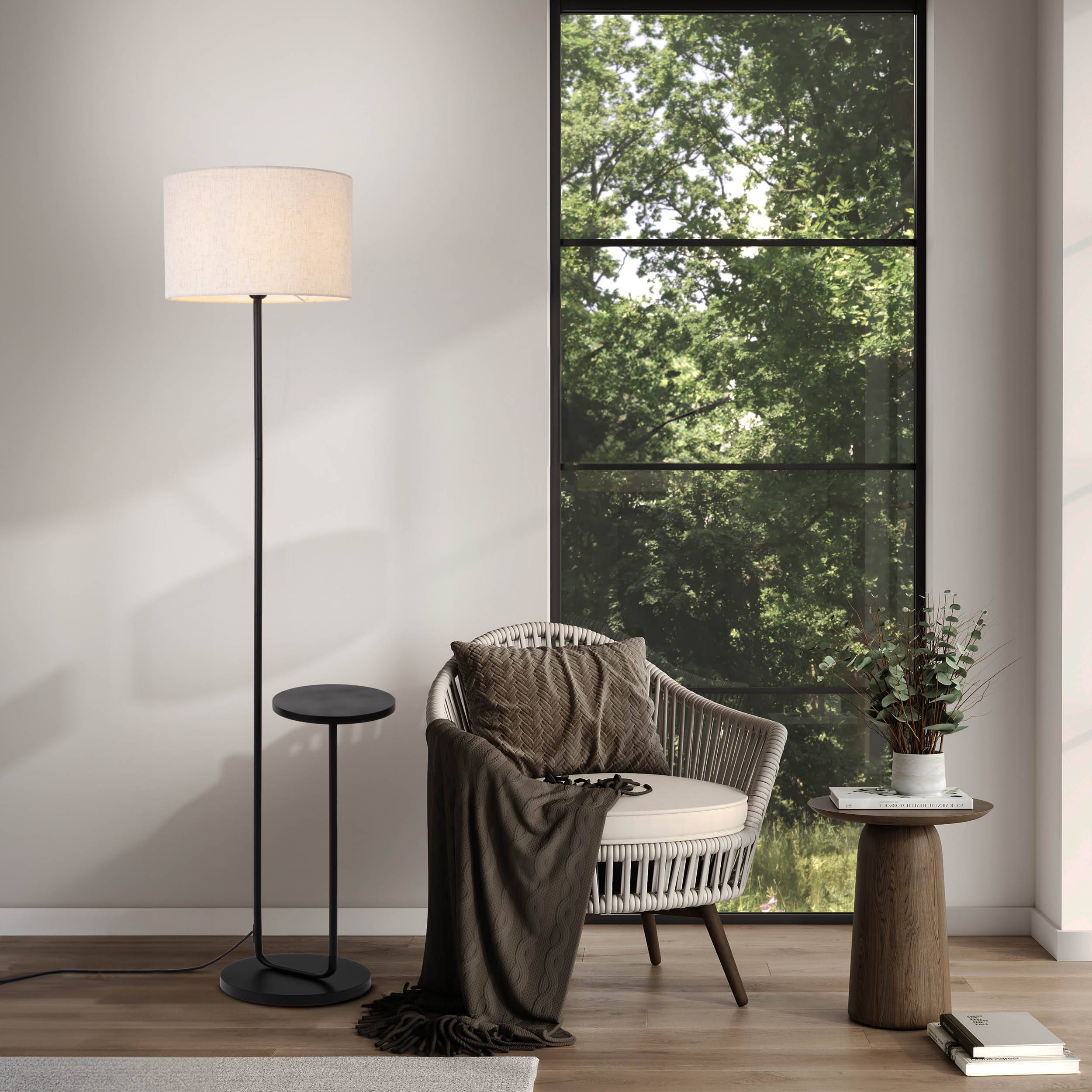 Stehleuchte mit integriertem Tisch "TORDIS" schwarz