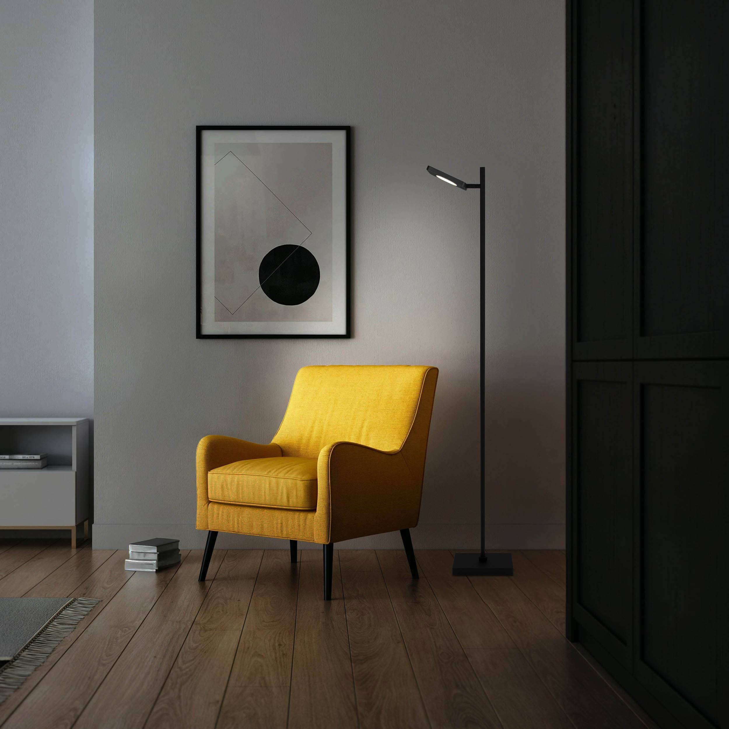 LED Akku-/ Stehleuchte "LUPA" H:135cm schwarz